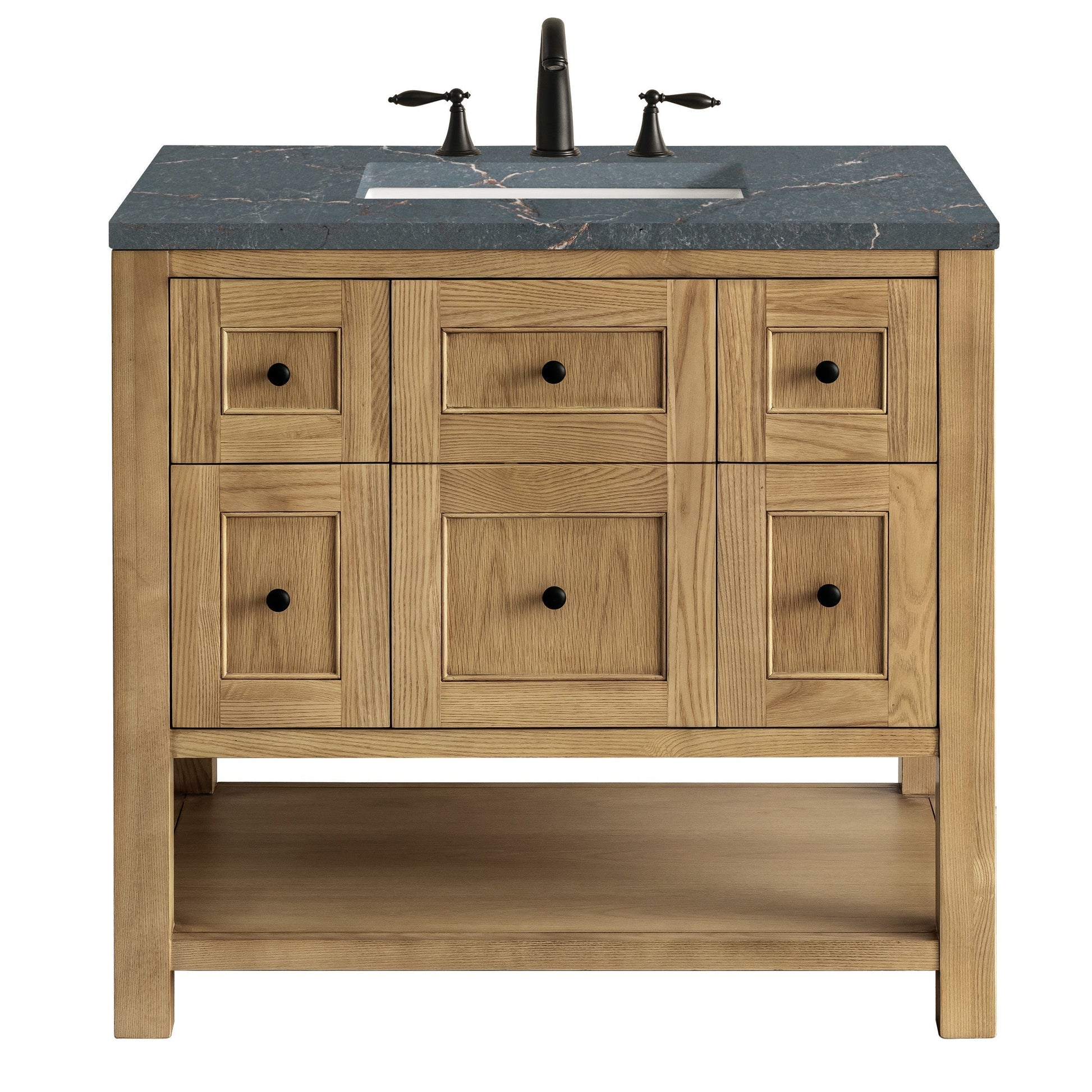 Light Natural Oak / Parisien Bleu - 3 Faucet Holes