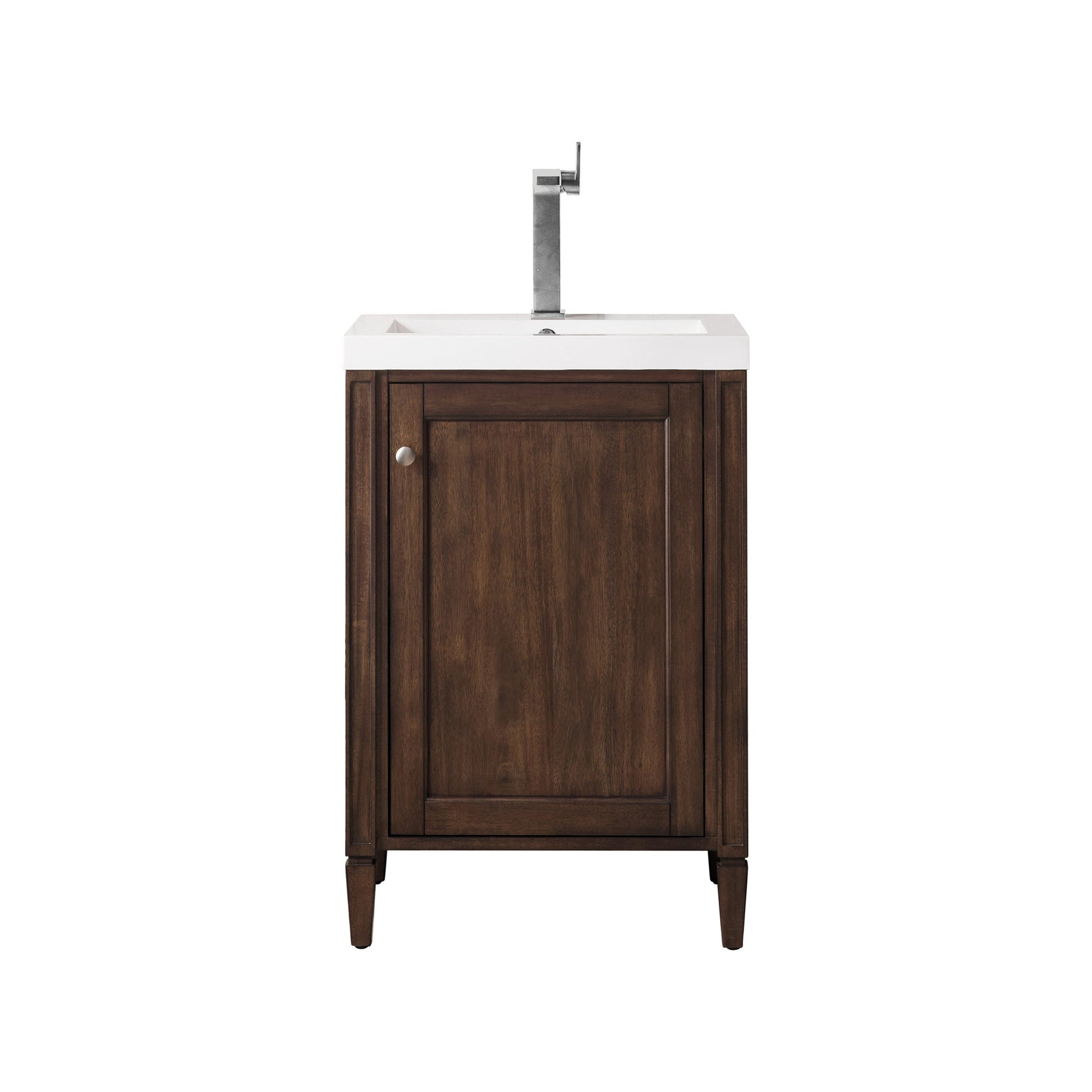 Mid-Century Acacia / White Glossy - 1 Faucet Hole
