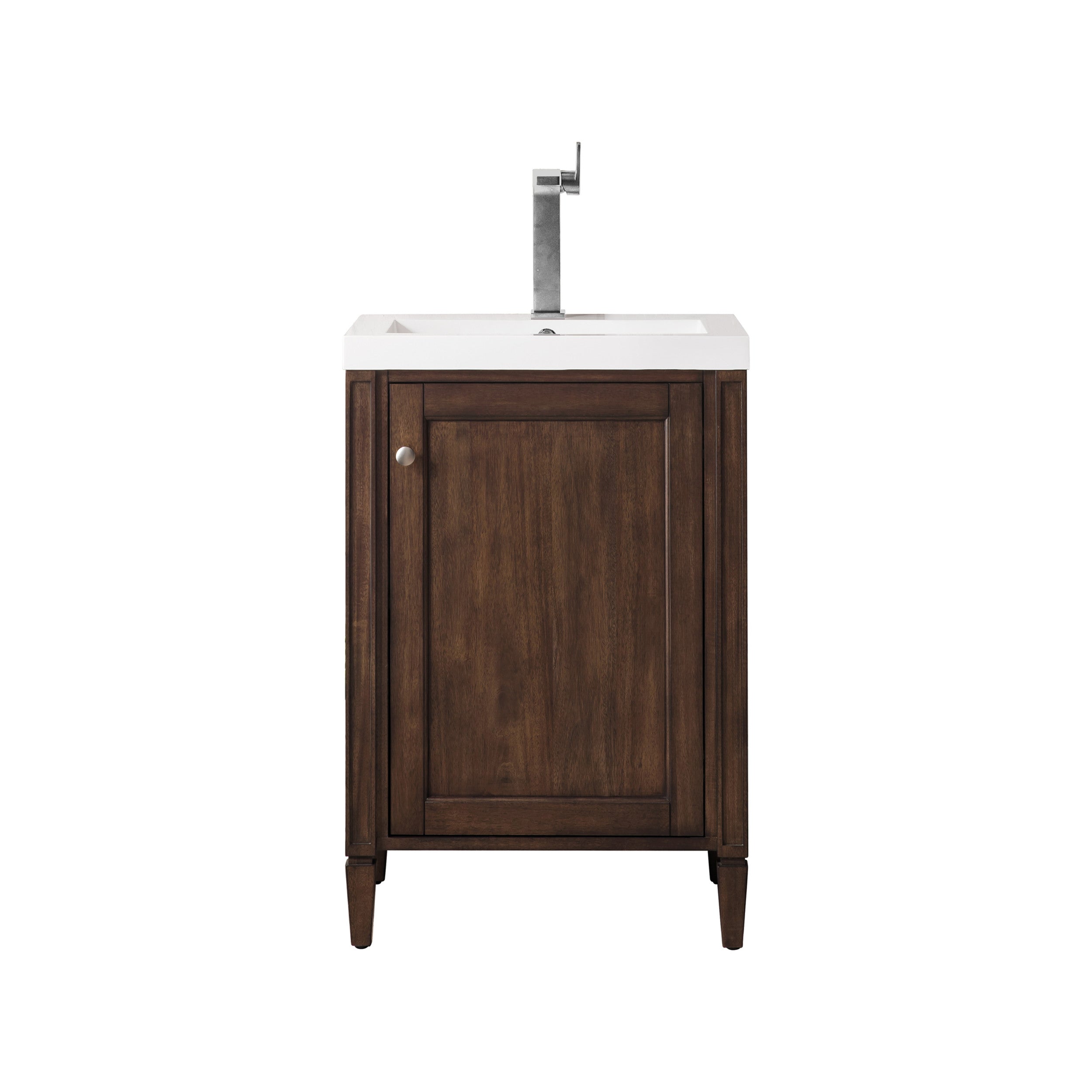 Mid-Century Acacia / White Glossy - 1 Faucet Hole