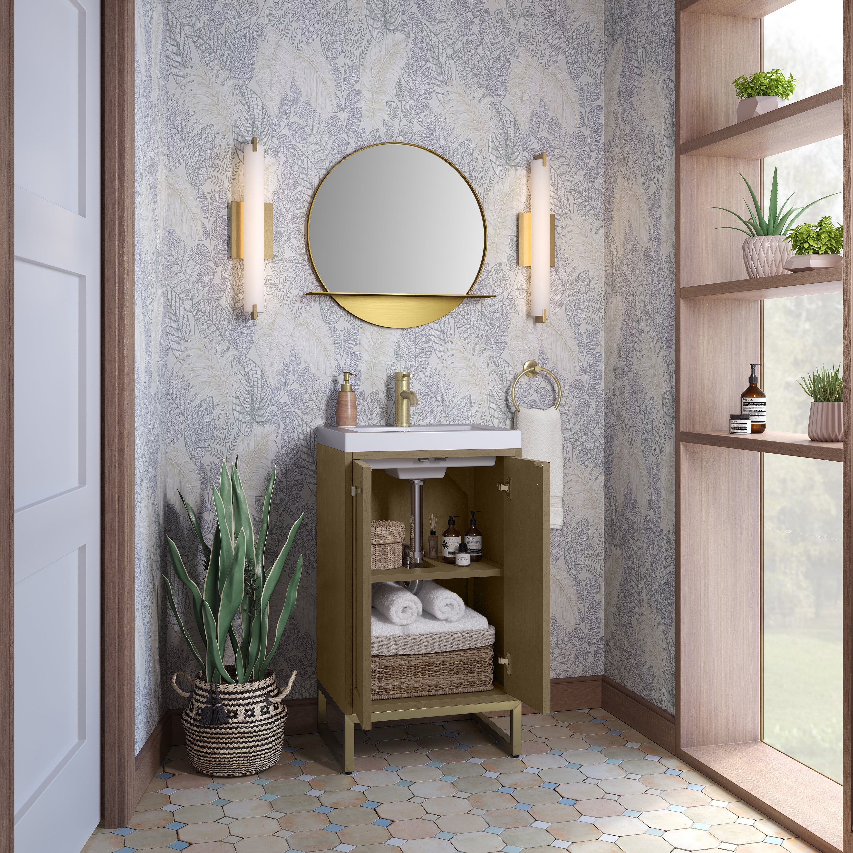 Walnut Whisper / Champagne Brass