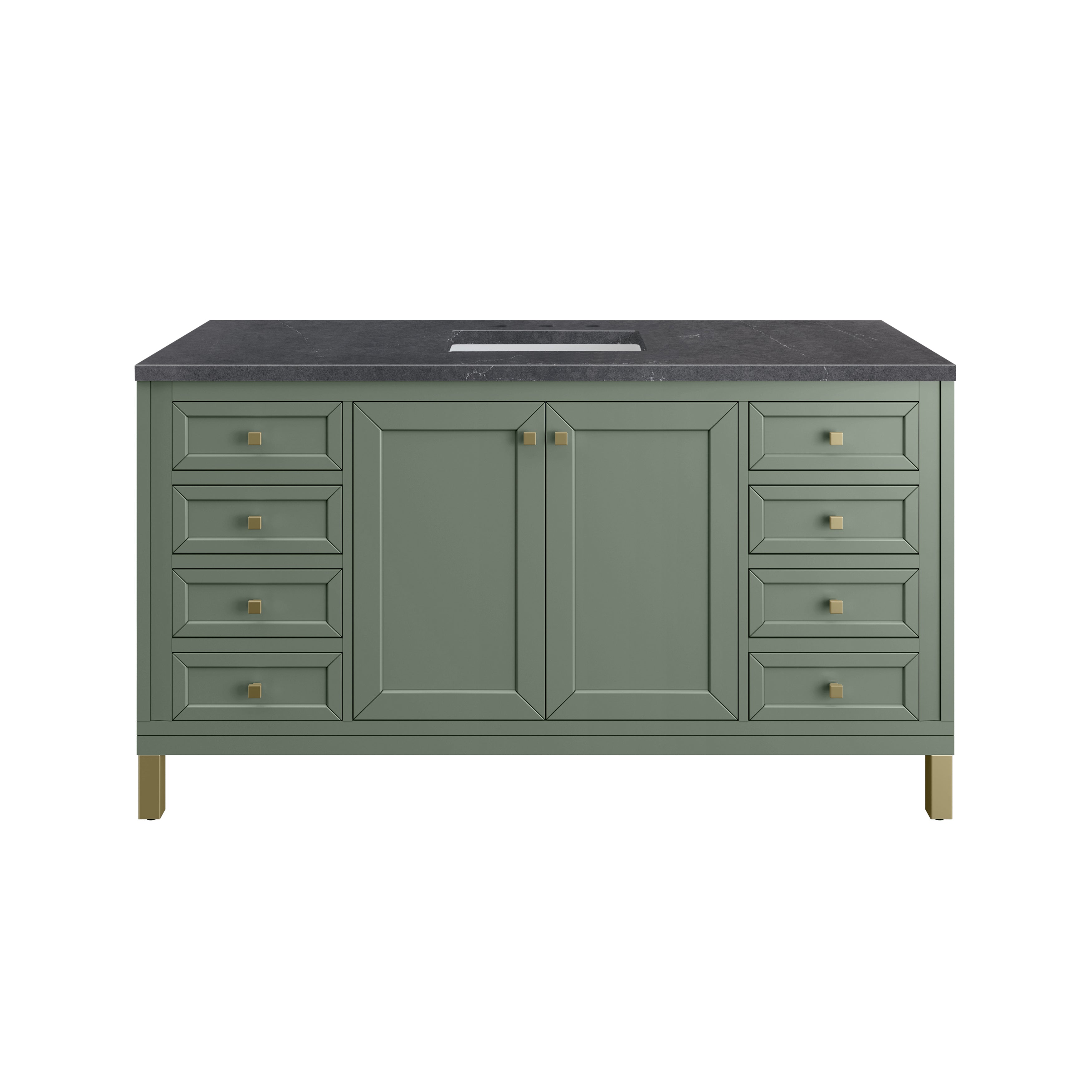 Smokey Celadon / Charcoal Soapstone - 3 Faucet Holes