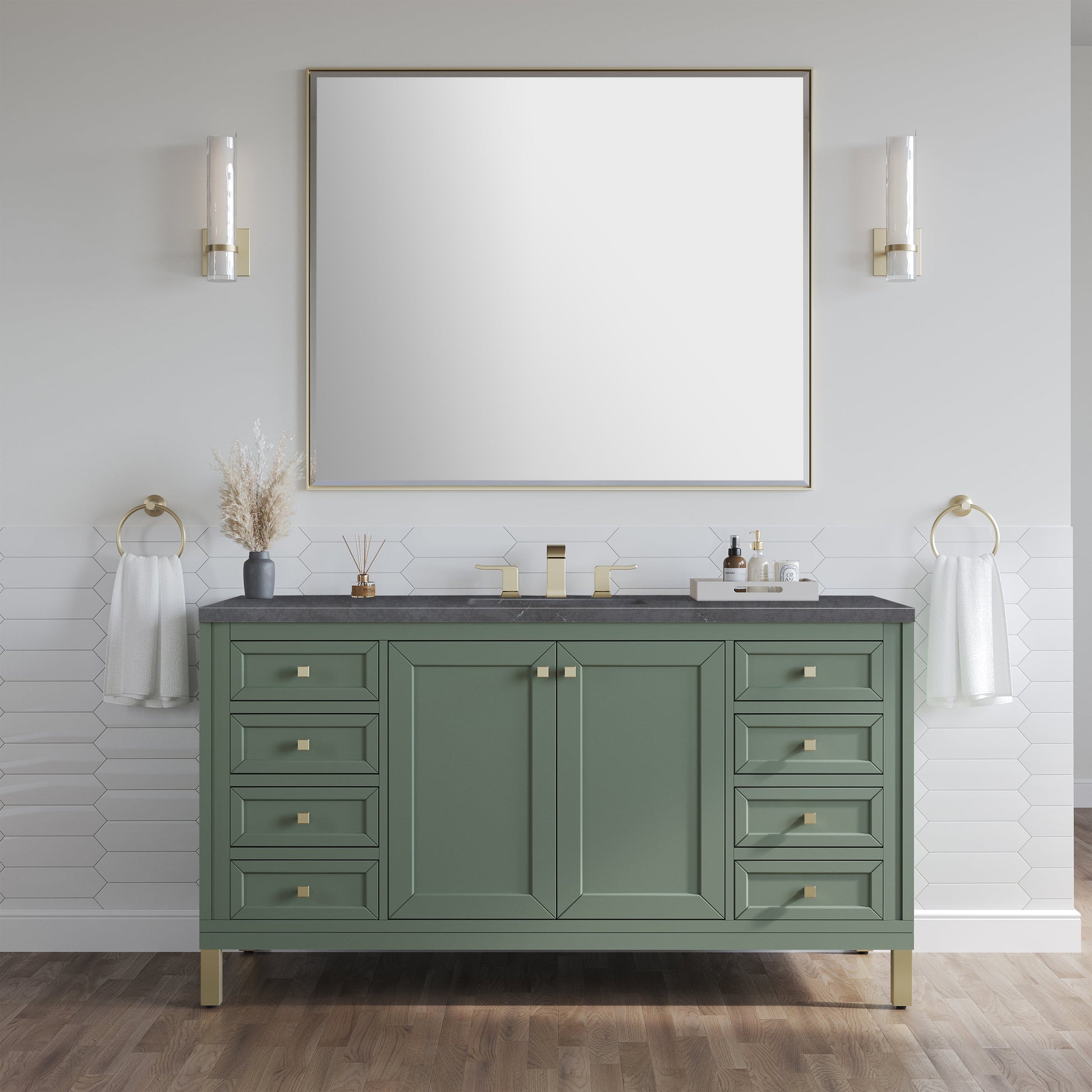 Smokey Celadon / Charcoal Soapstone - 3 Faucet Holes