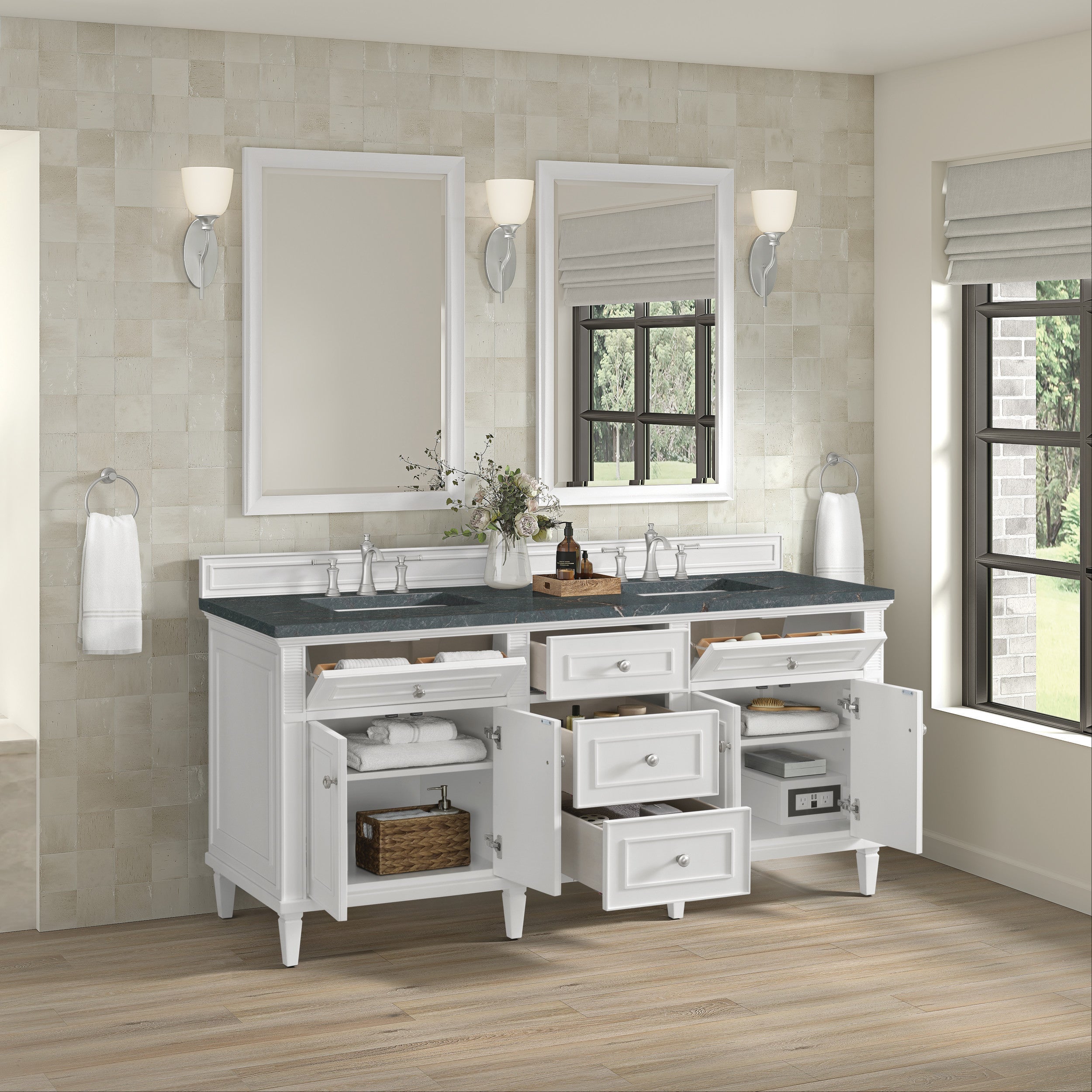 Bright White / Parisien Bleu - 3 Faucet Holes