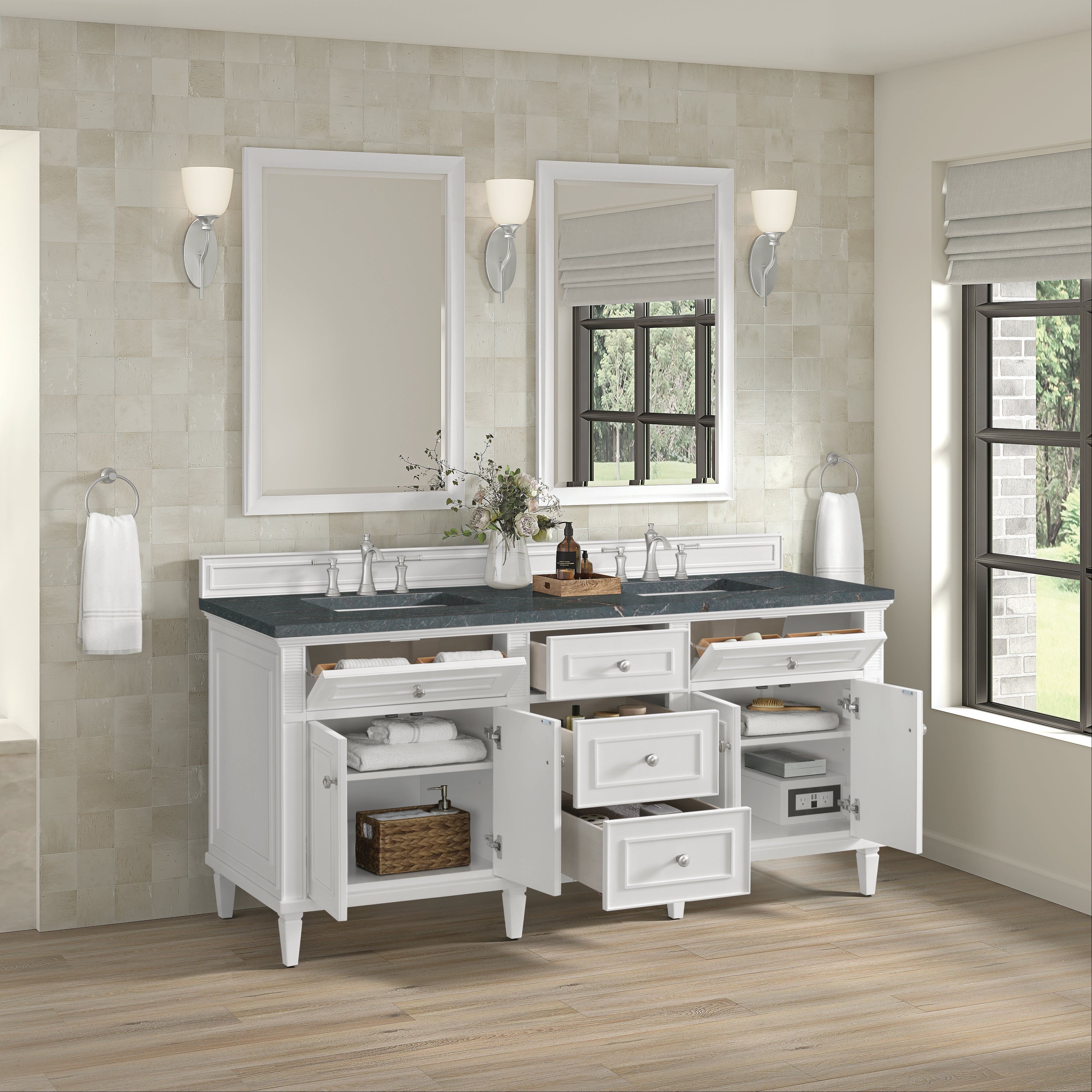 Bright White / Parisien Bleu - 3 Faucet Holes