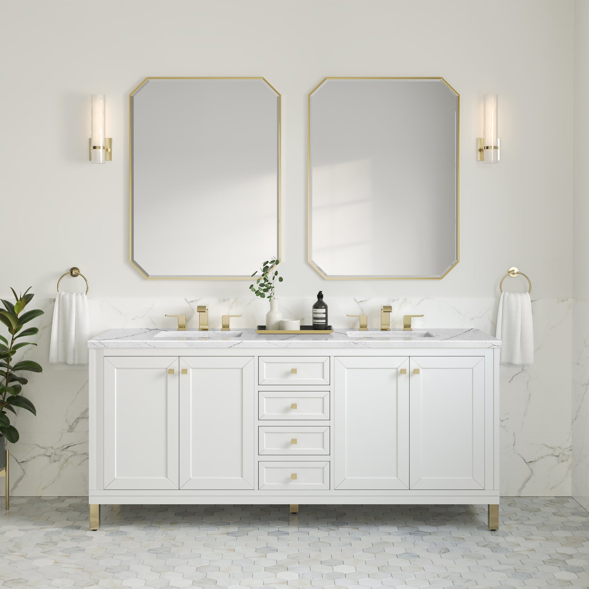 Glossy White / Ethereal Noctis - 3 Faucet Holes