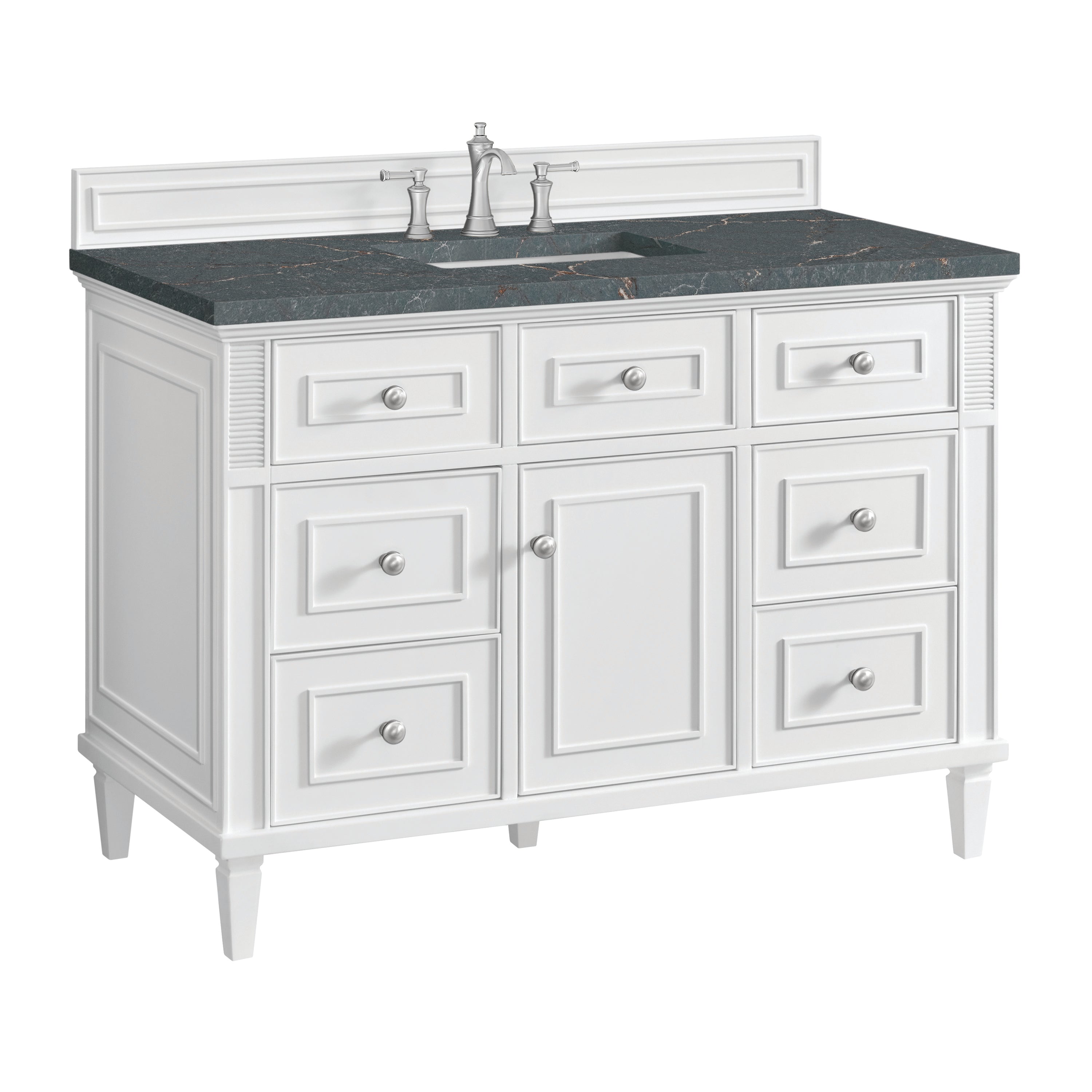 Bright White / Parisien Bleu - 3 Faucet Holes