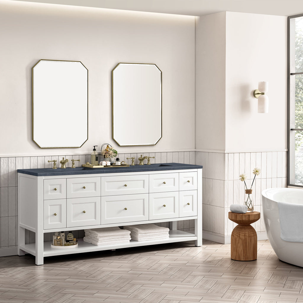 Bright White / Charcoal Soapstone - 3 Faucet Holes
