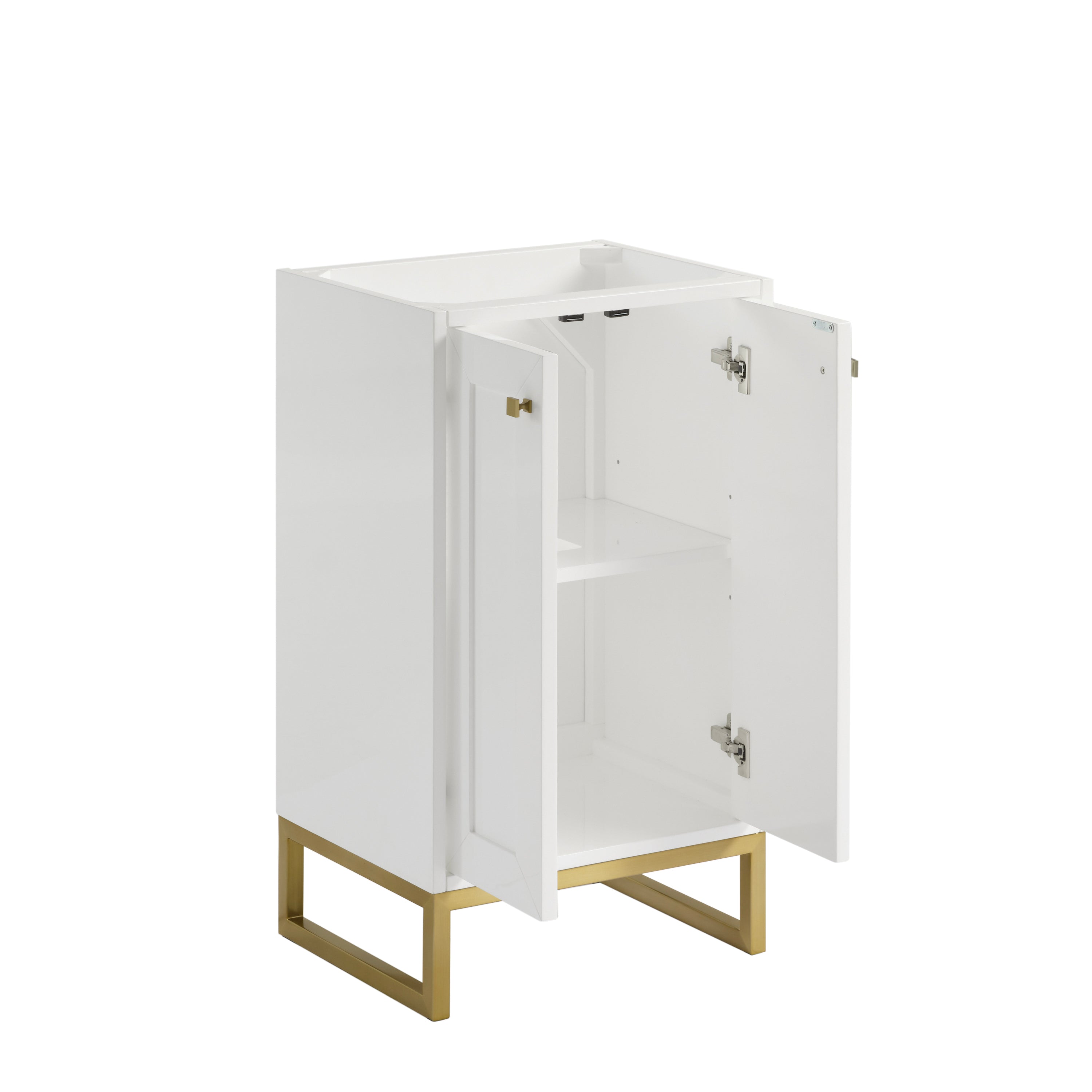 Glossy White / Champagne Brass