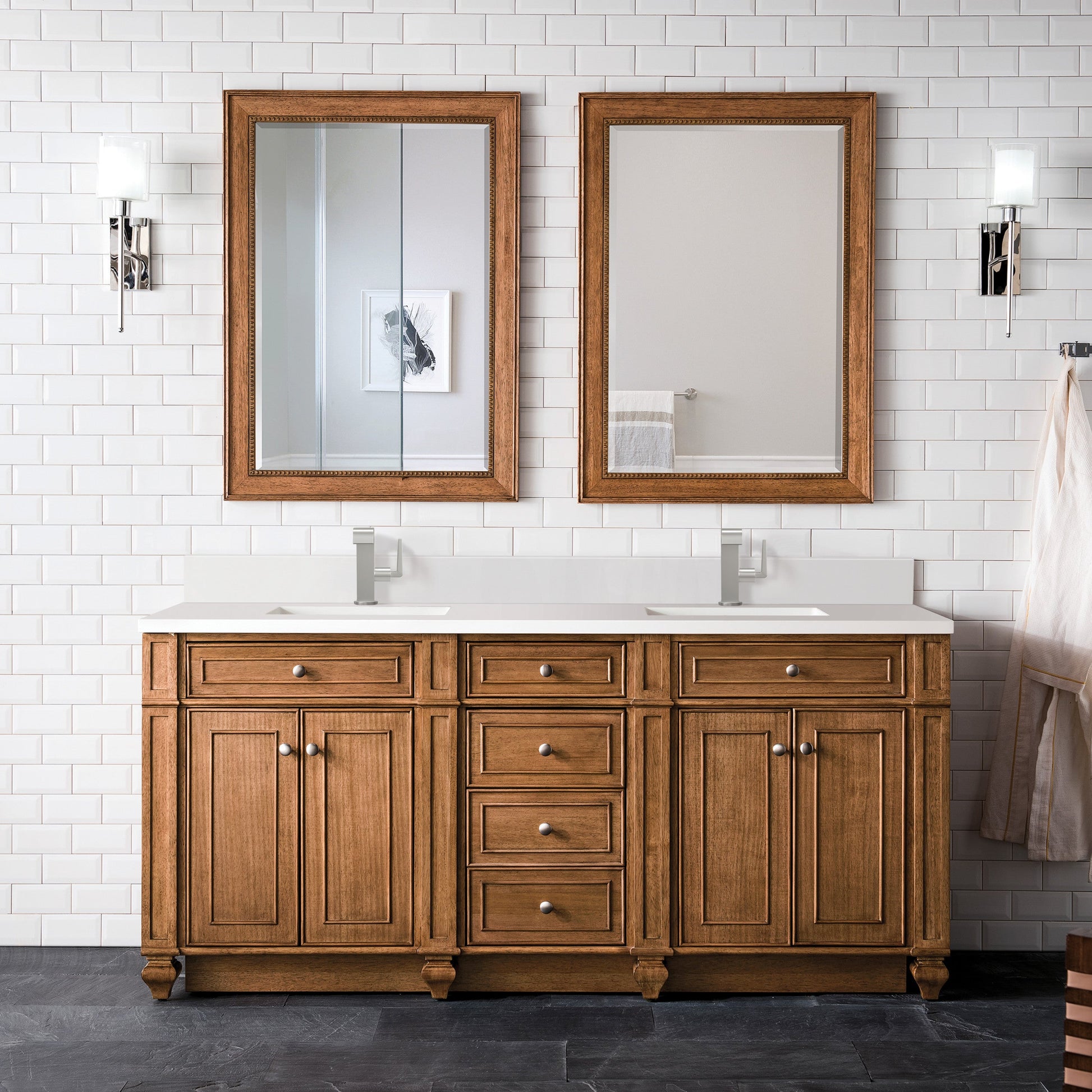 Saddle Brown / White Zeus - 1 Faucet Hole