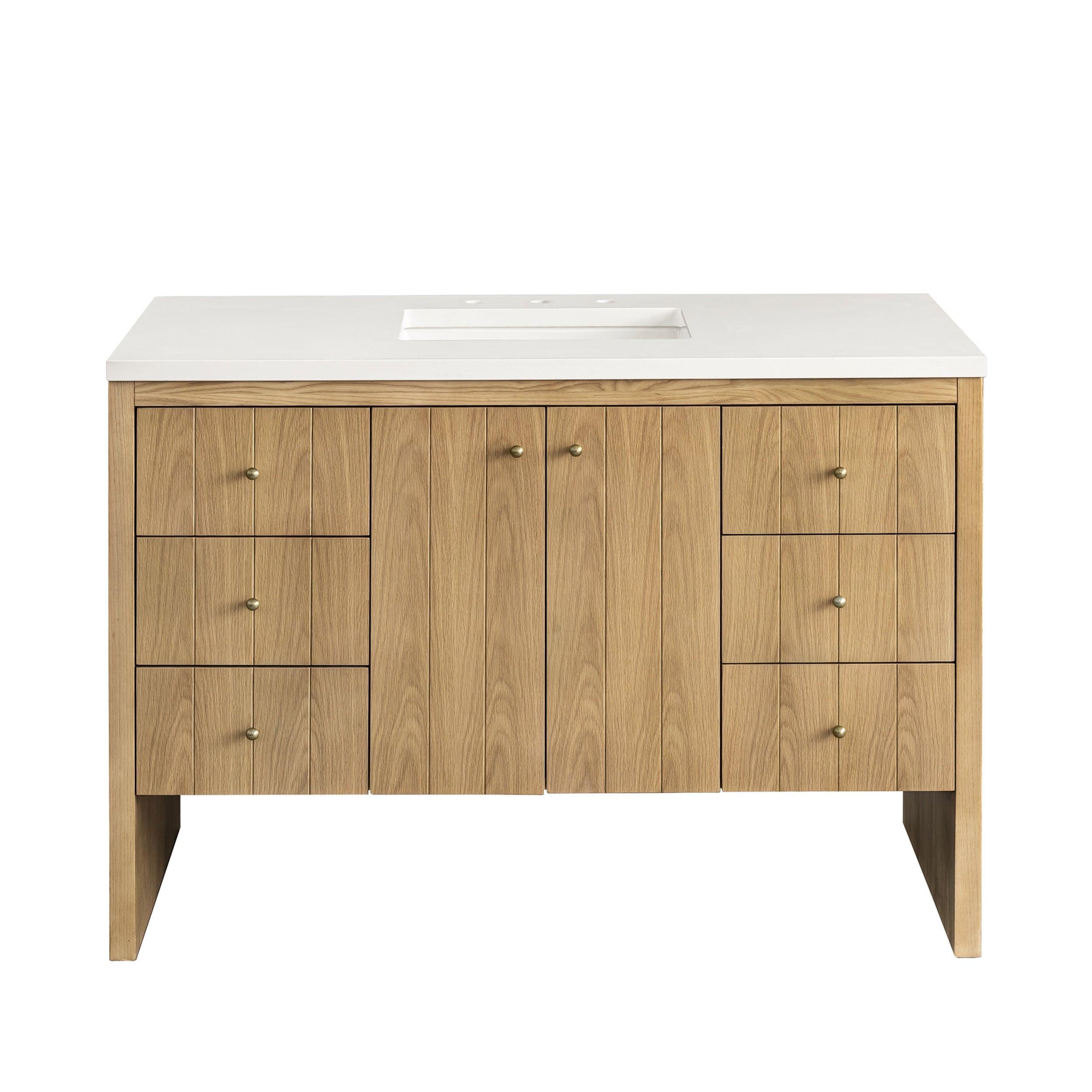 Light Natural Oak / White Zeus - 3 Faucet Holes