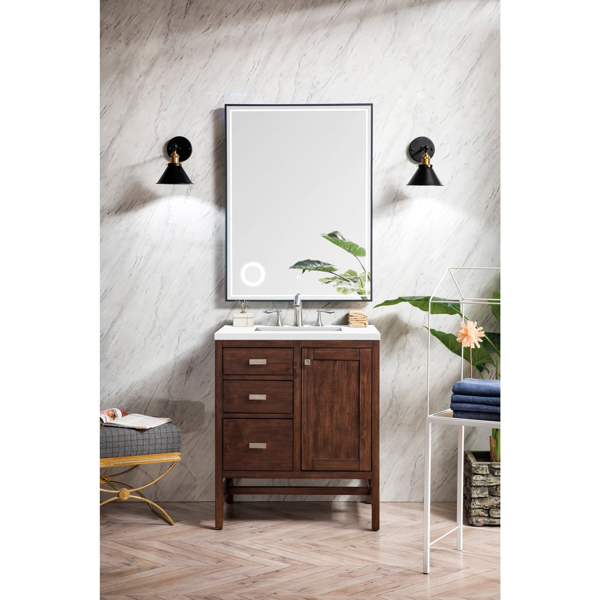 Mid-Century Acacia / White Zeus - 3 Faucet Holes