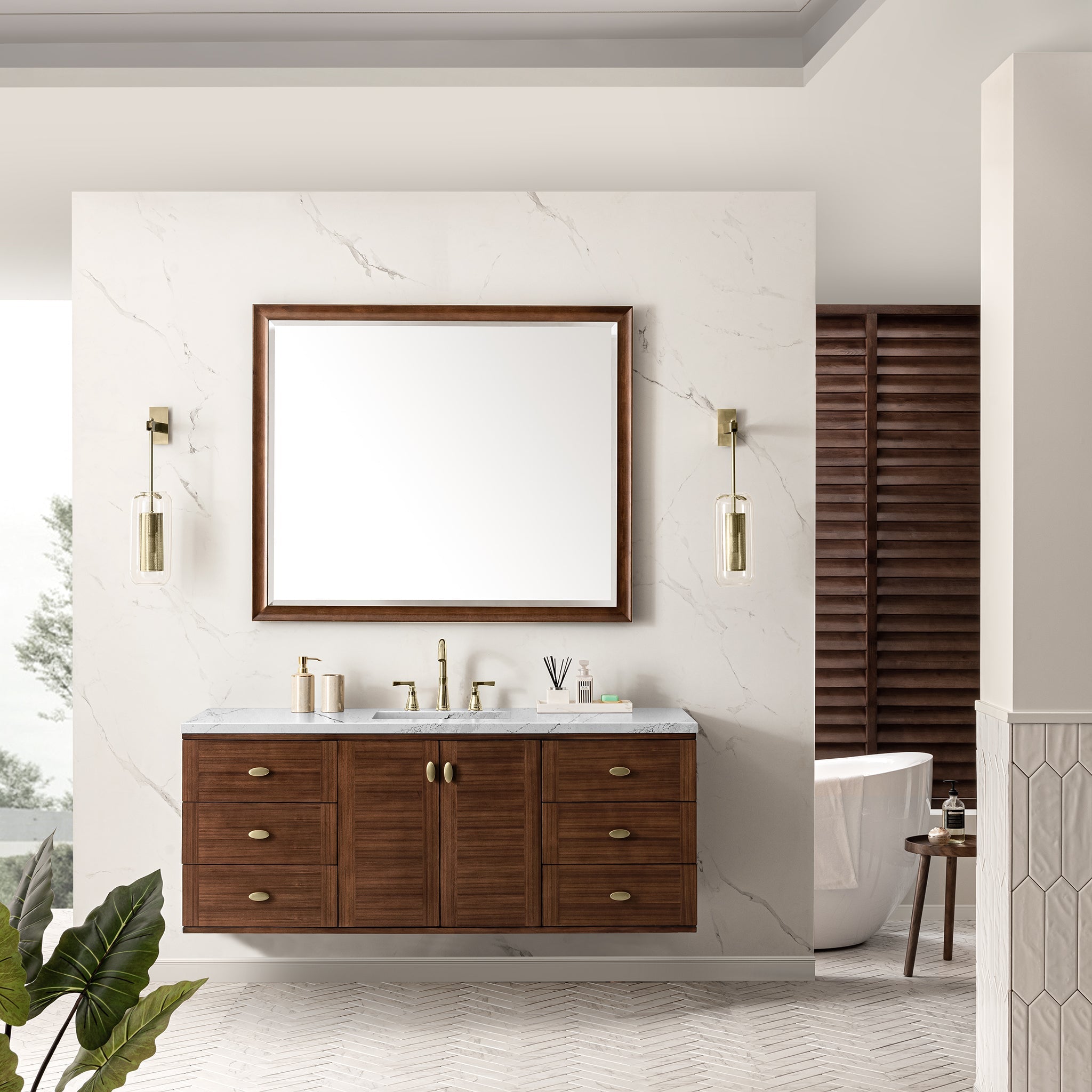 Mid-Century Walnut / Ethereal Noctis - 3 Faucet Holes