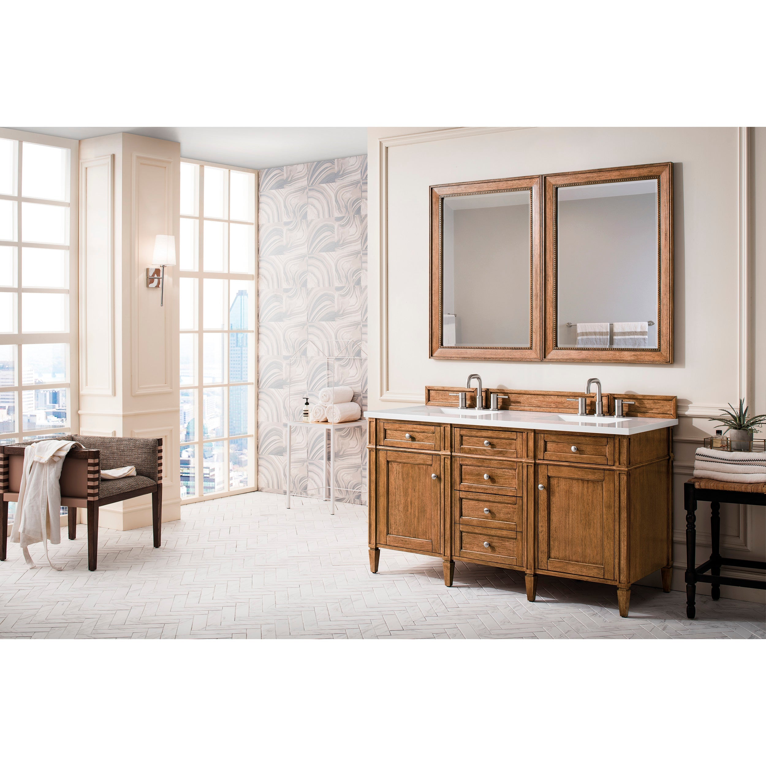 Saddle Brown / White Zeus - 3 Faucet Holes