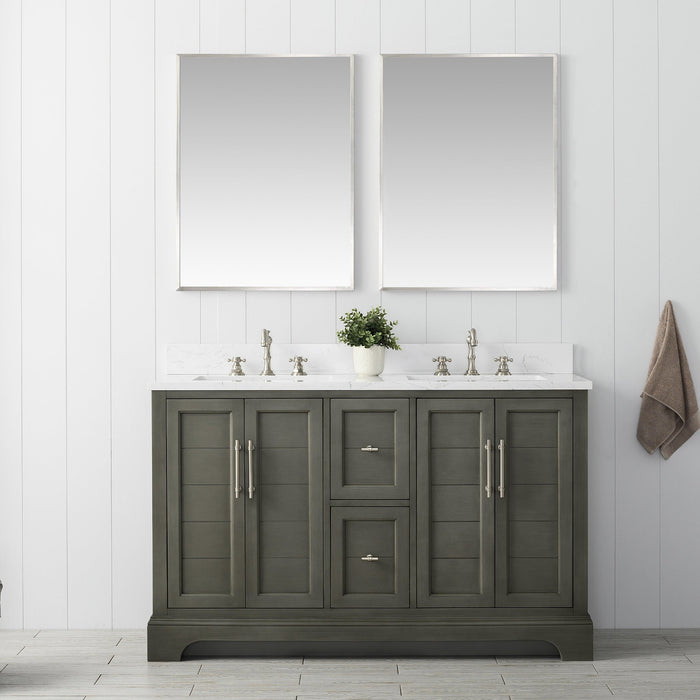 Vanity Art Madison 54" Double Sink 4 Door and 2 Drawer Bathroom Vanity with Top