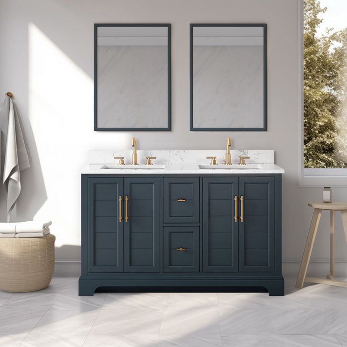 Vanity Art Madison 54" Double Sink 4 Door and 2 Drawer Bathroom Vanity with Top
