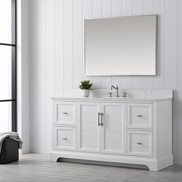 Vanity Art Madison 60" Single Sink 2 Door and 4 Drawer Bathroom Vanity with Top