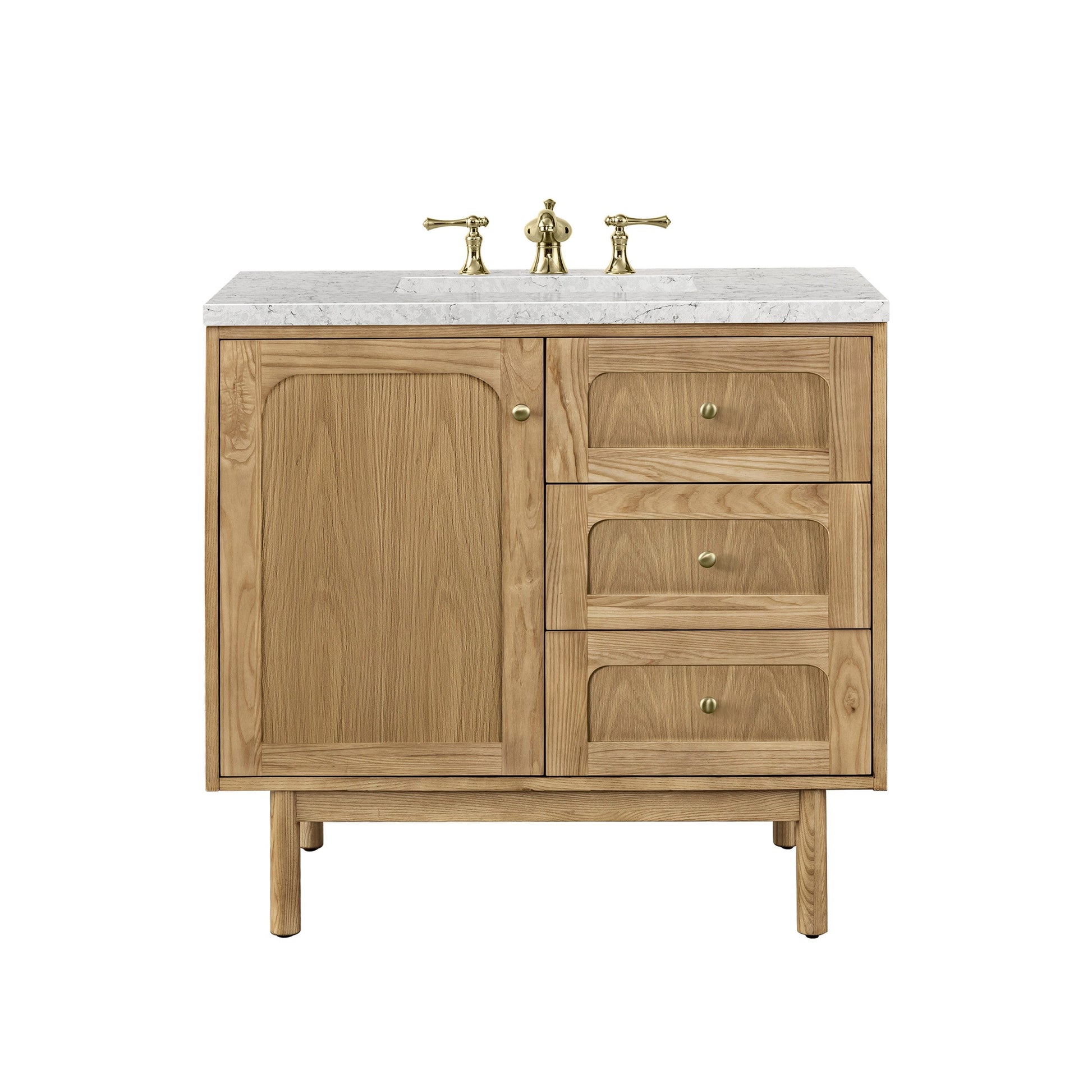Light Natural Oak / Eternal Jasmine Pearl - 3 Faucet Holes