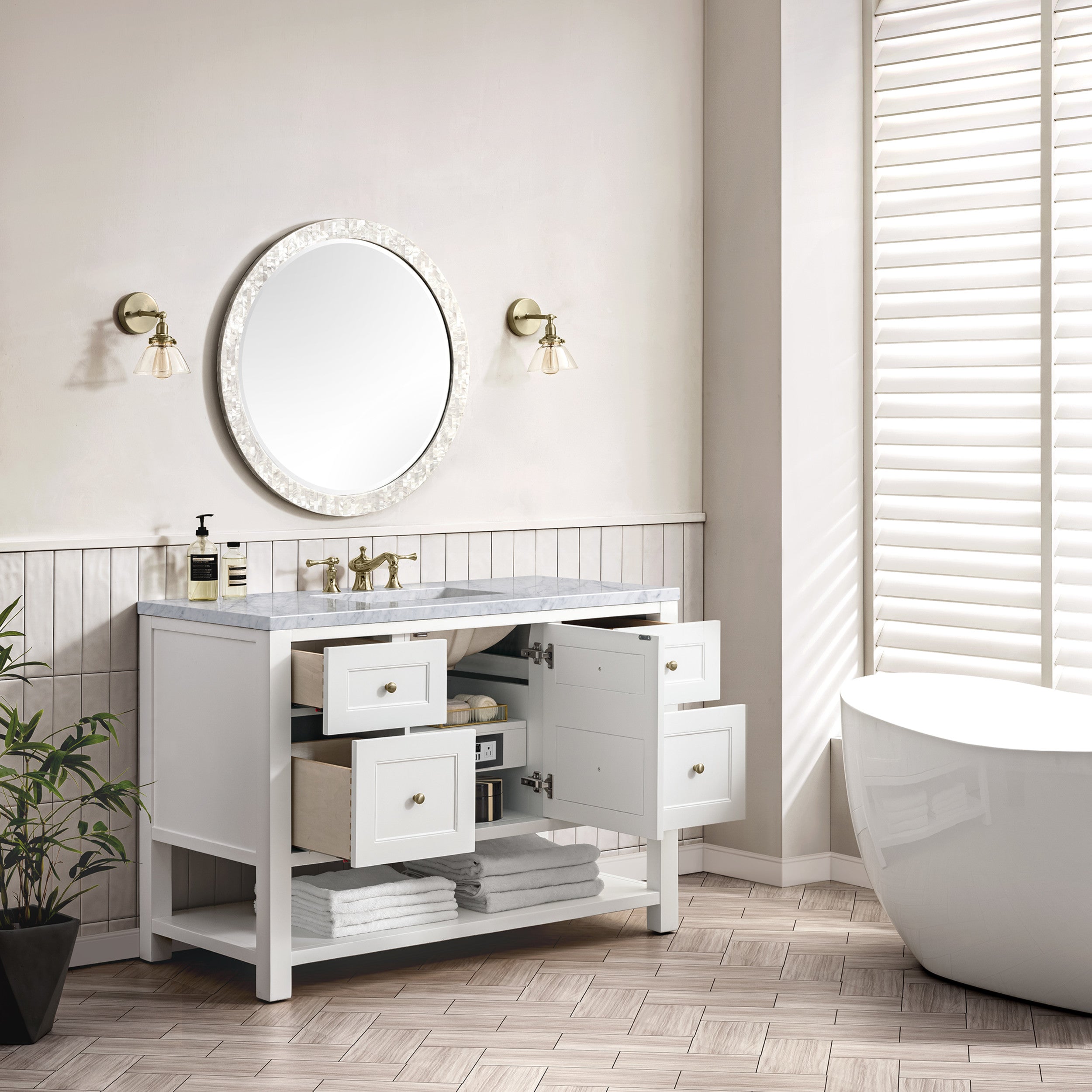 Bright White / Carrara White - 3 Faucet Holes