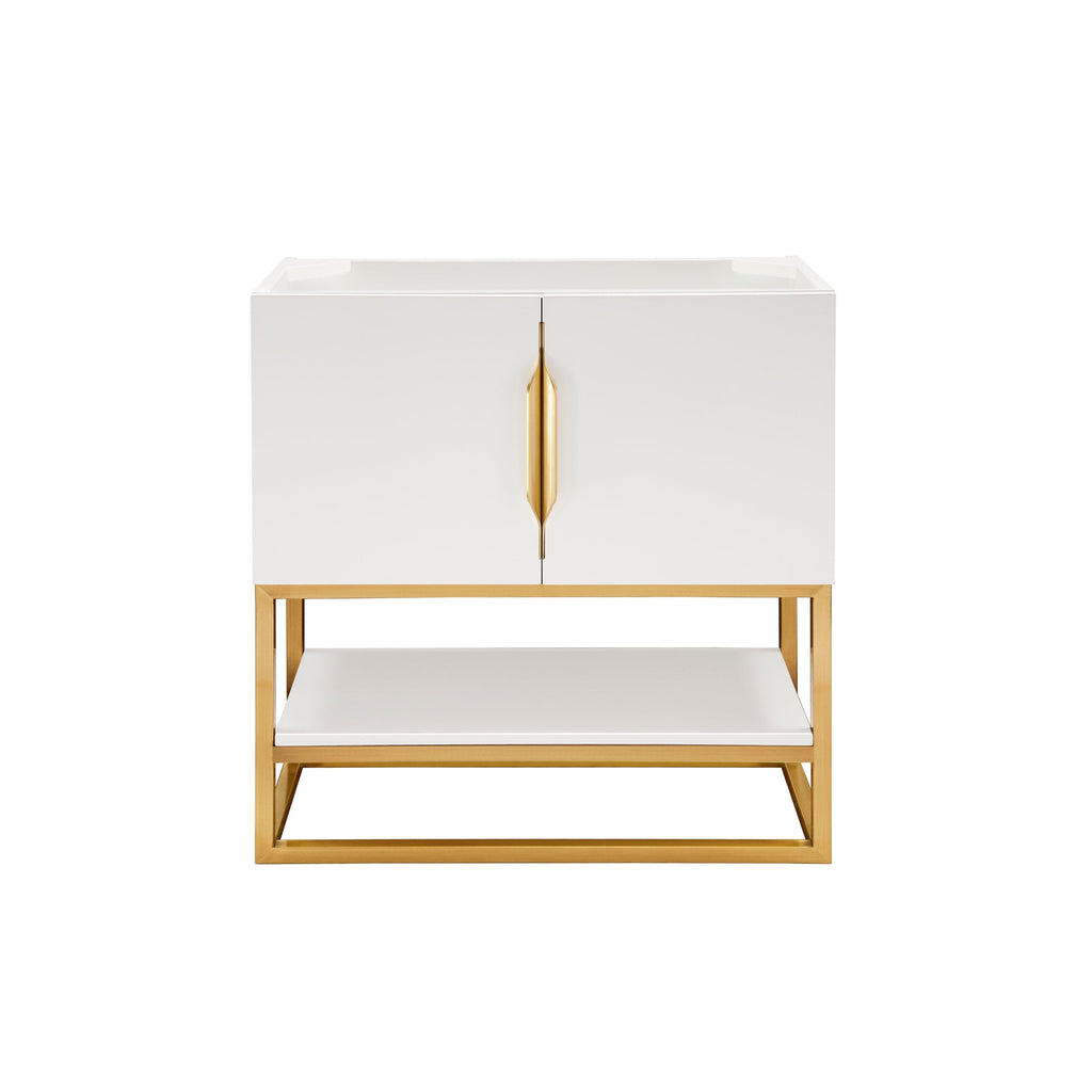 Glossy White / Radiant Gold - 1 Faucet Hole