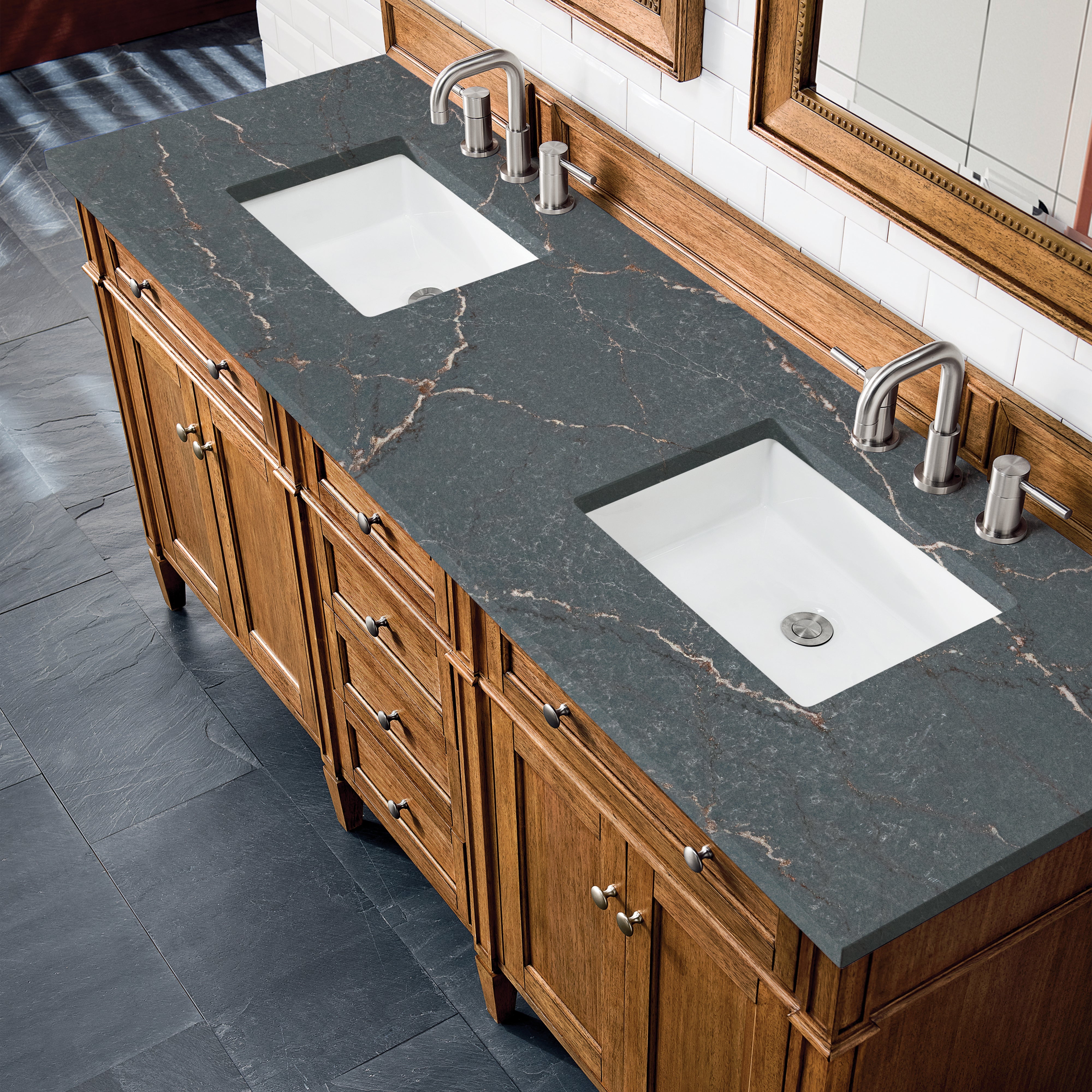 Saddle Brown / Parisien Bleu - 3 Faucet Holes