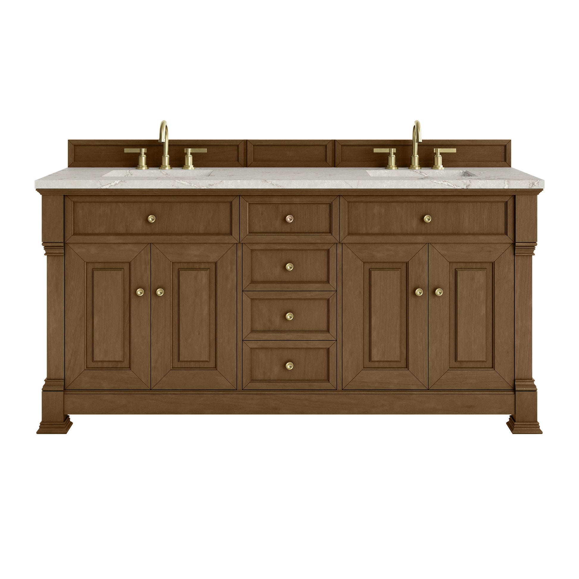 Honey Oak / Victorian Silver - 3 Faucet Holes