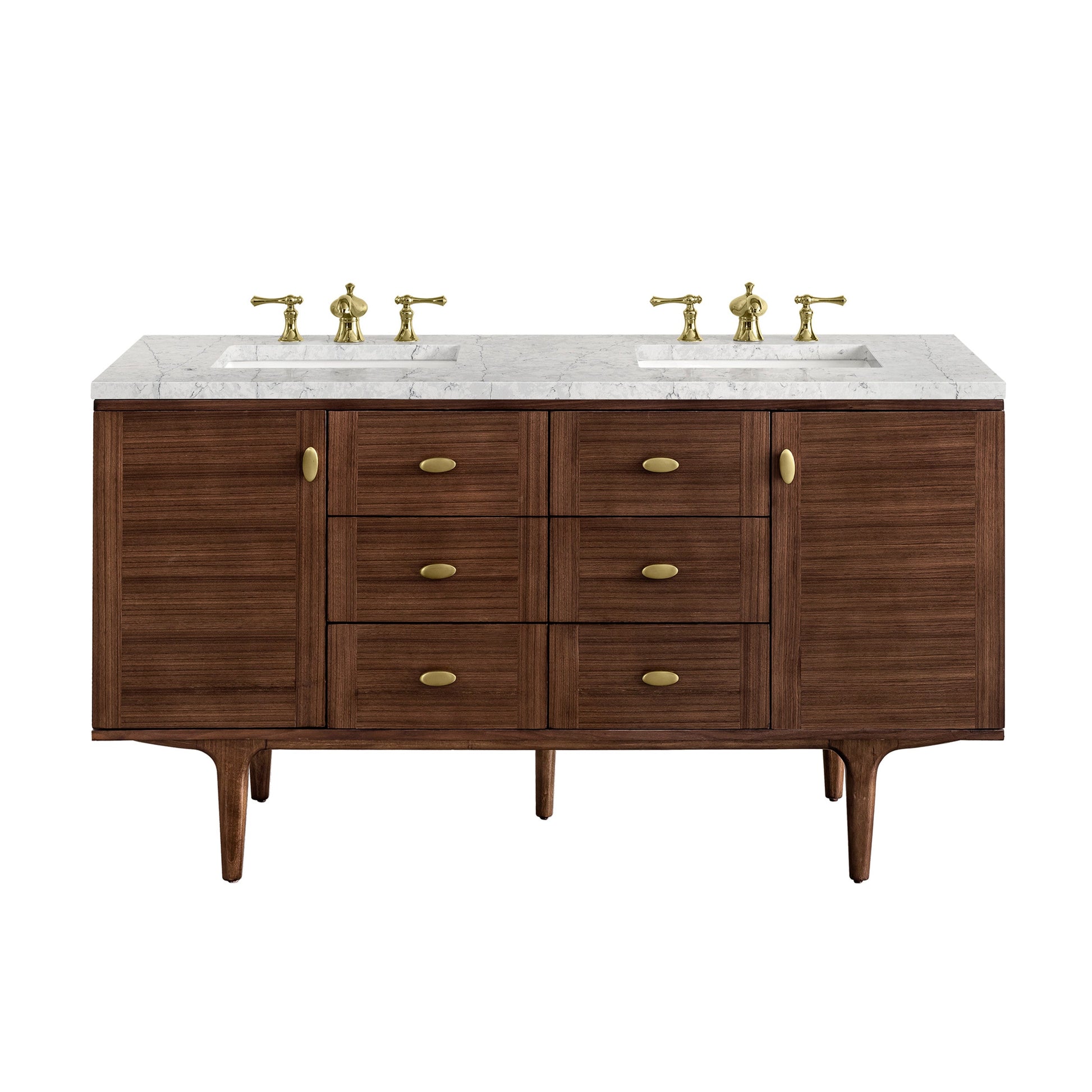 Mid-Century Walnut / Eternal Jasmine Pearl - 3 Faucet Holes