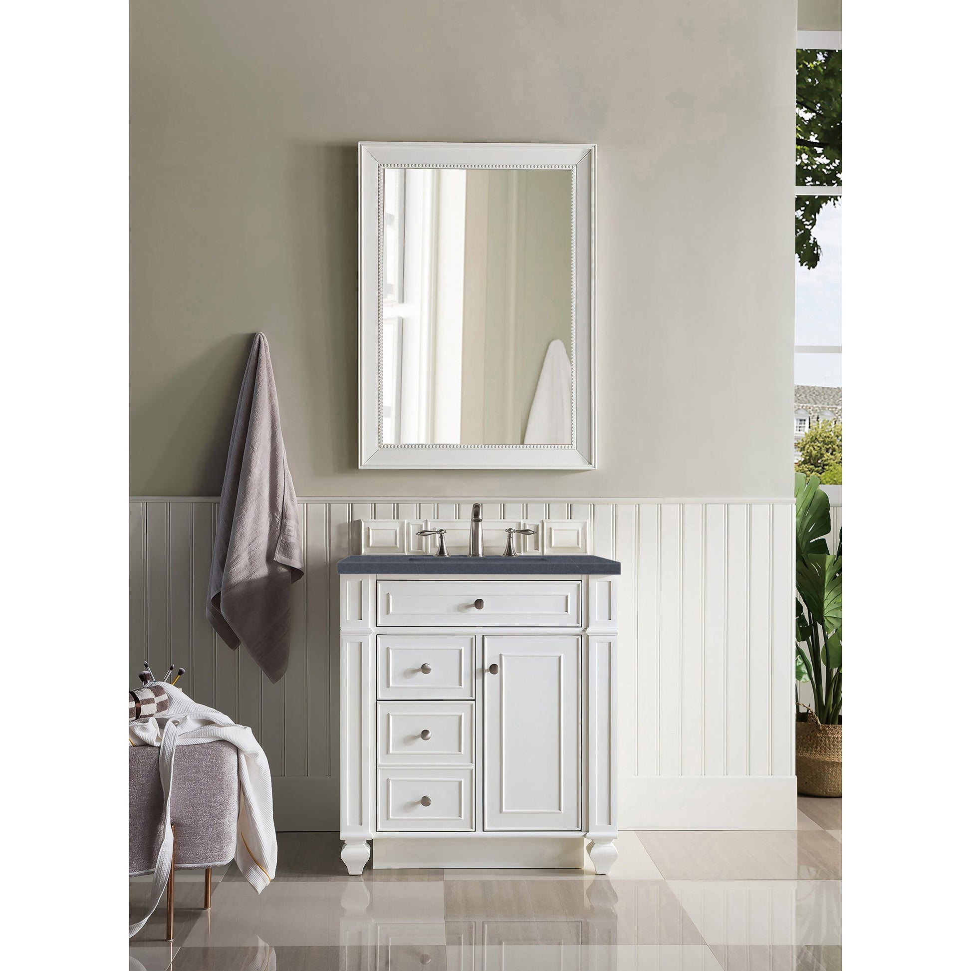 Bright White / Charcoal Soapstone - 3 Faucet Holes