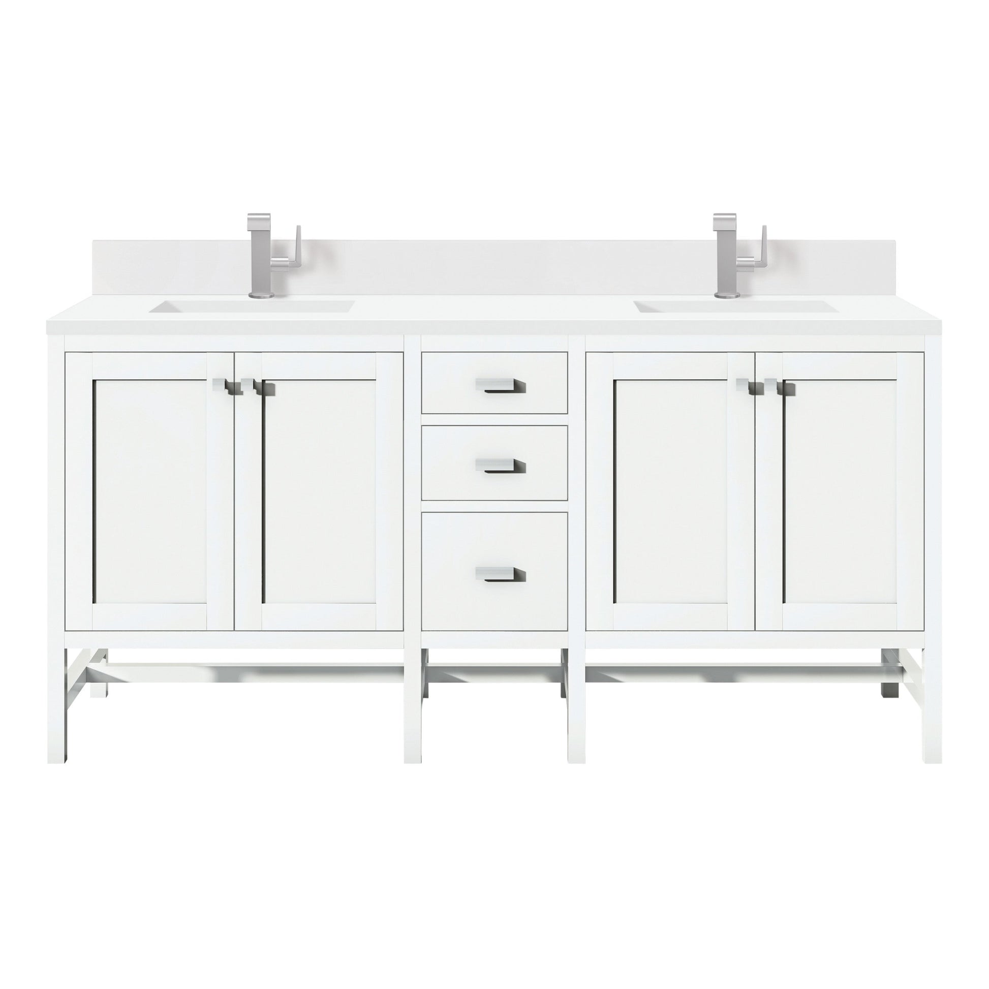 Glossy White / White Zeus - 1 Faucet Hole