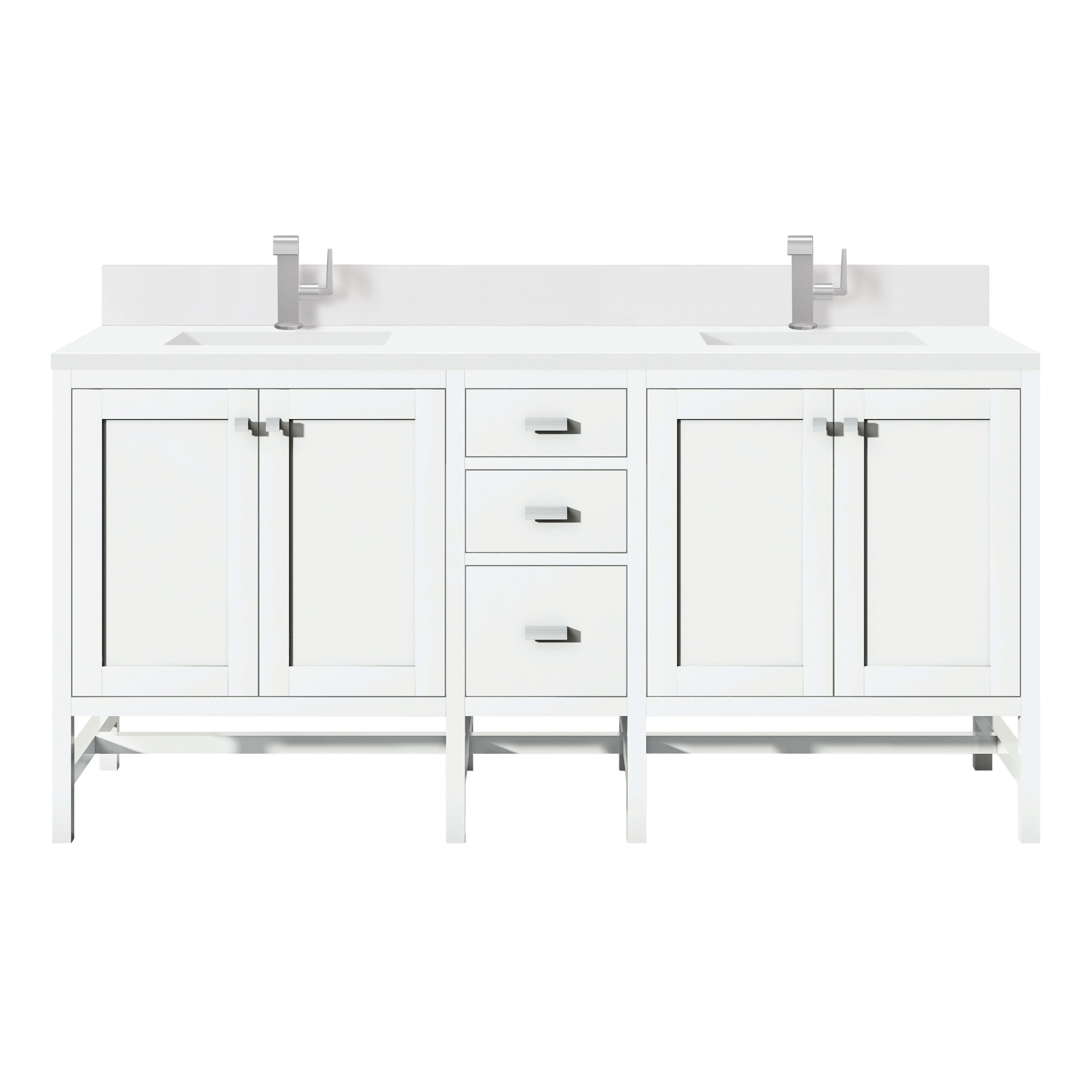 Glossy White / White Zeus - 1 Faucet Hole
