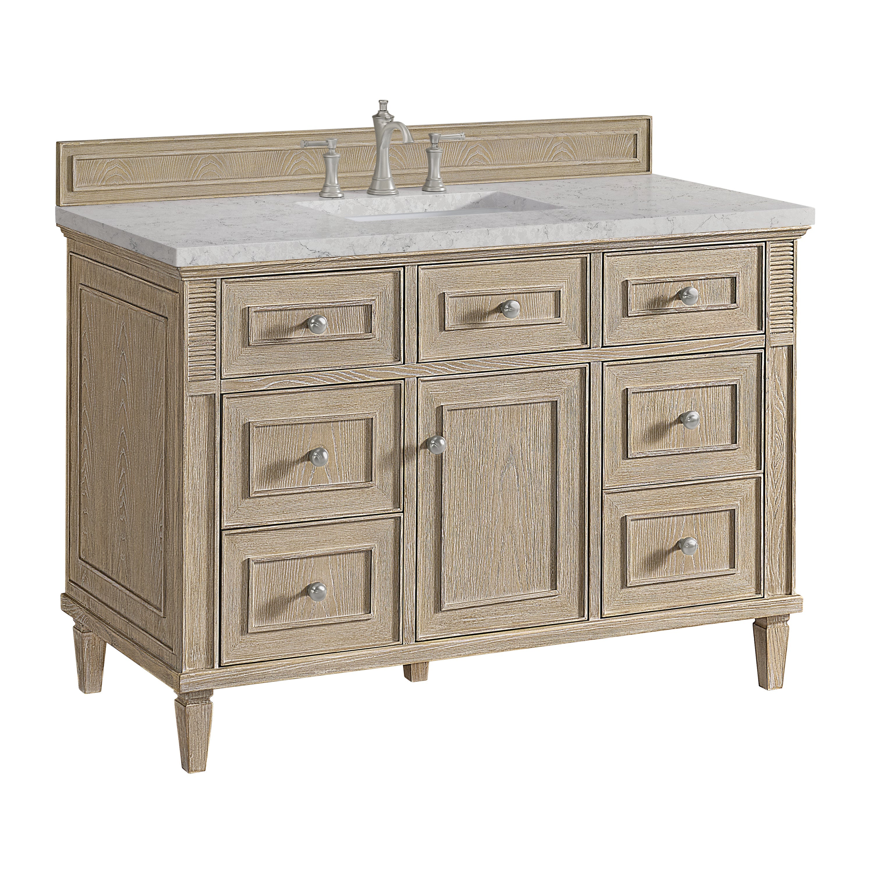 Whitewashed Oak / Eternal Jasmine Pearl - 3 Faucet Holes
