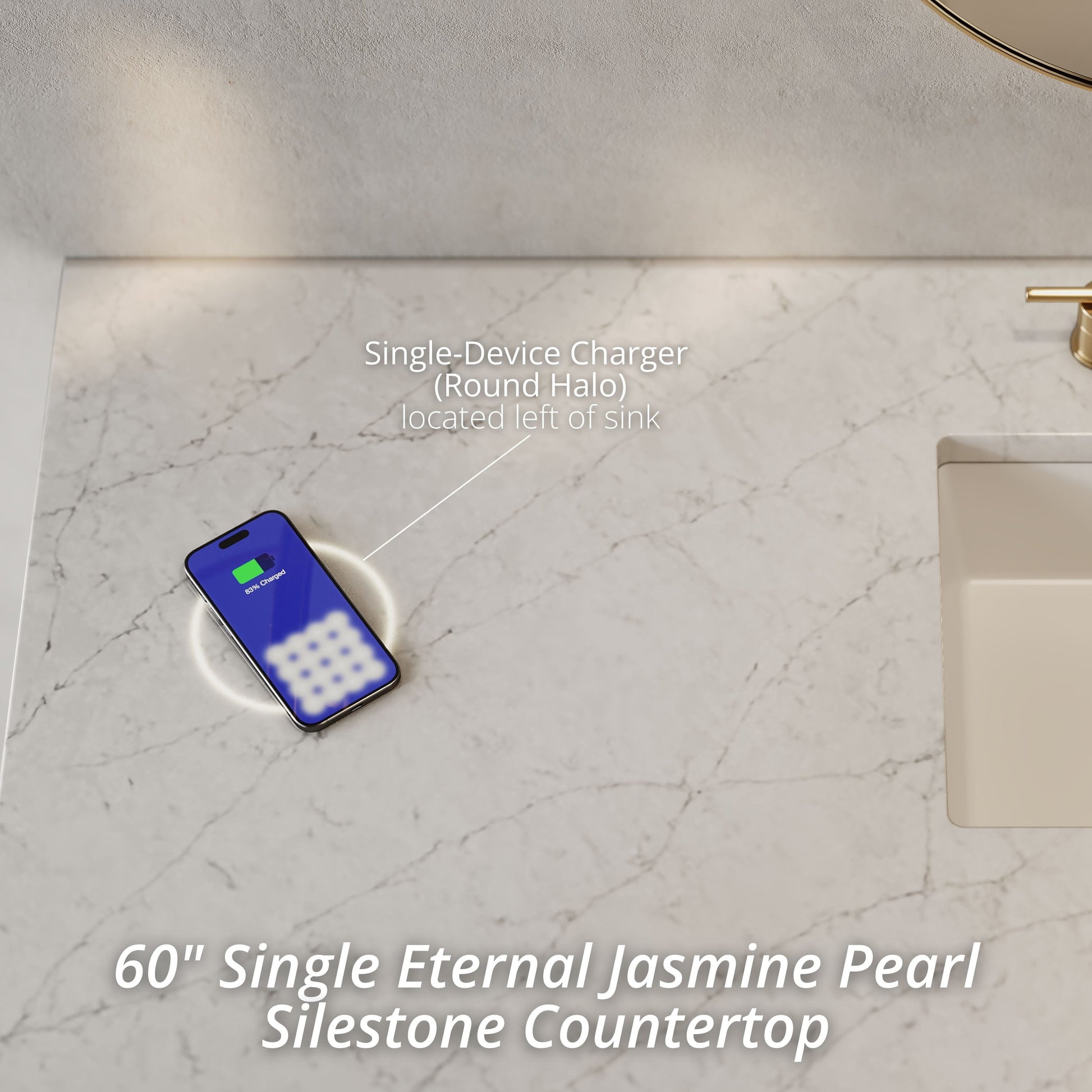 Whitewashed Walnut / Eternal Jasmine Pearl - 3 Faucet Holes