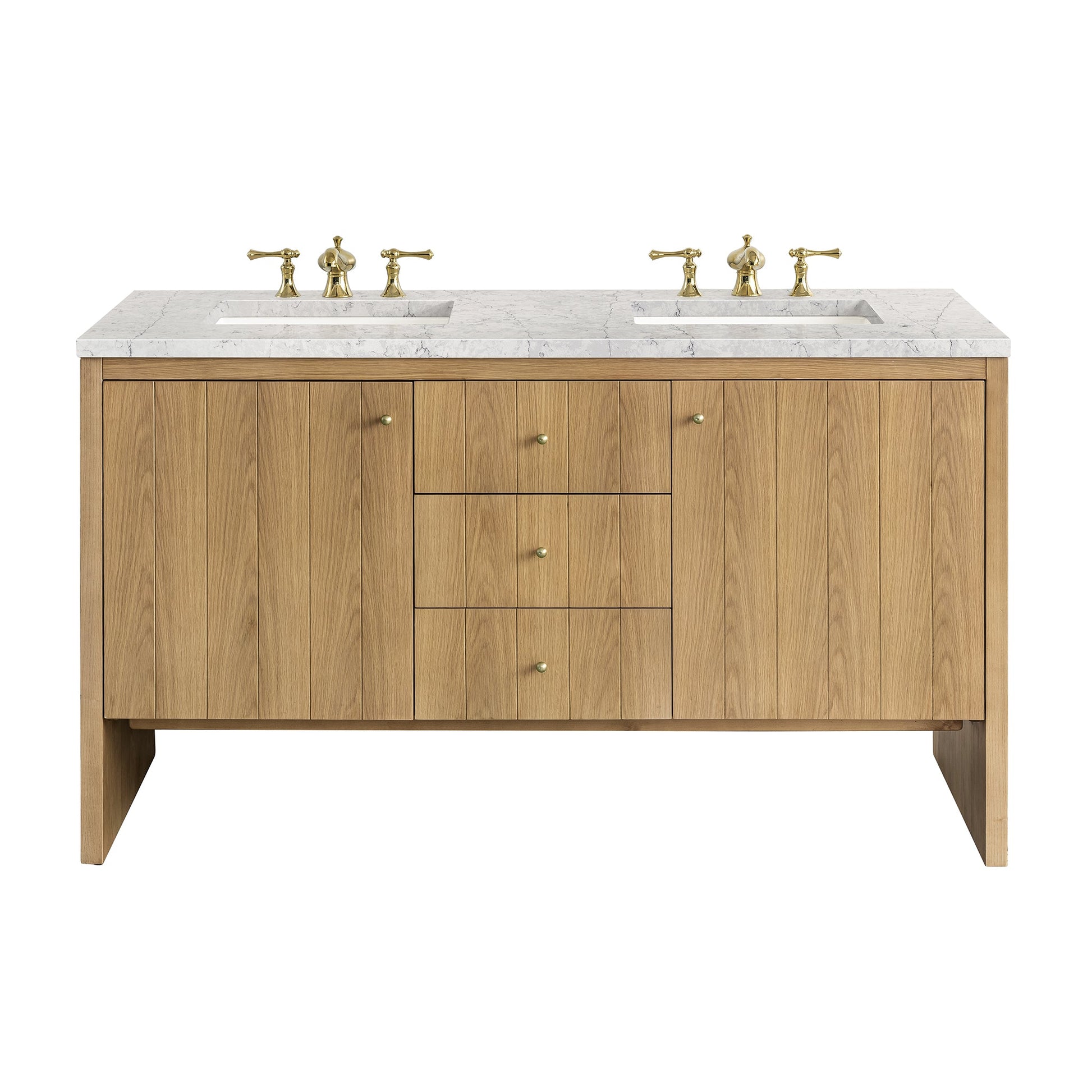 Light Natural Oak / Eternal Jasmine Pearl - 3 Faucet Holes