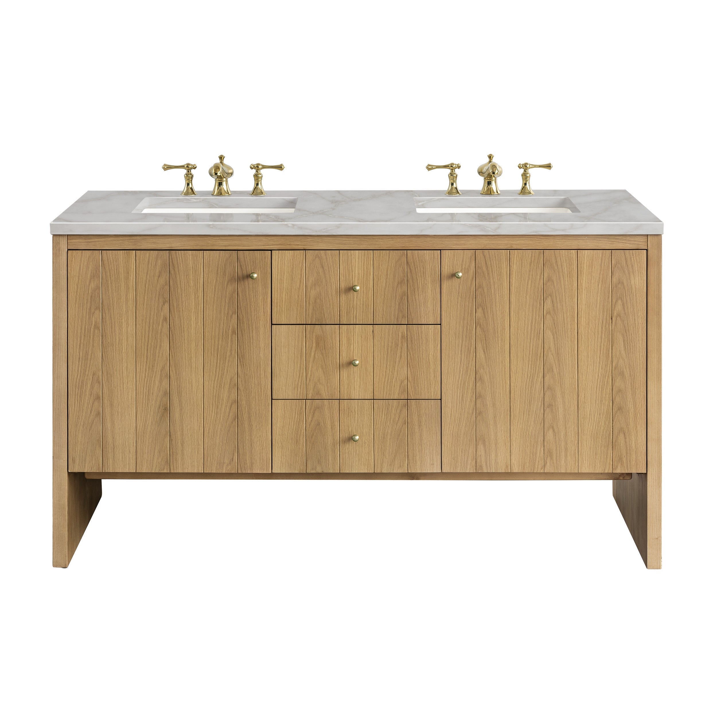 Light Natural Oak / Victorian Silver - 3 Faucet Holes