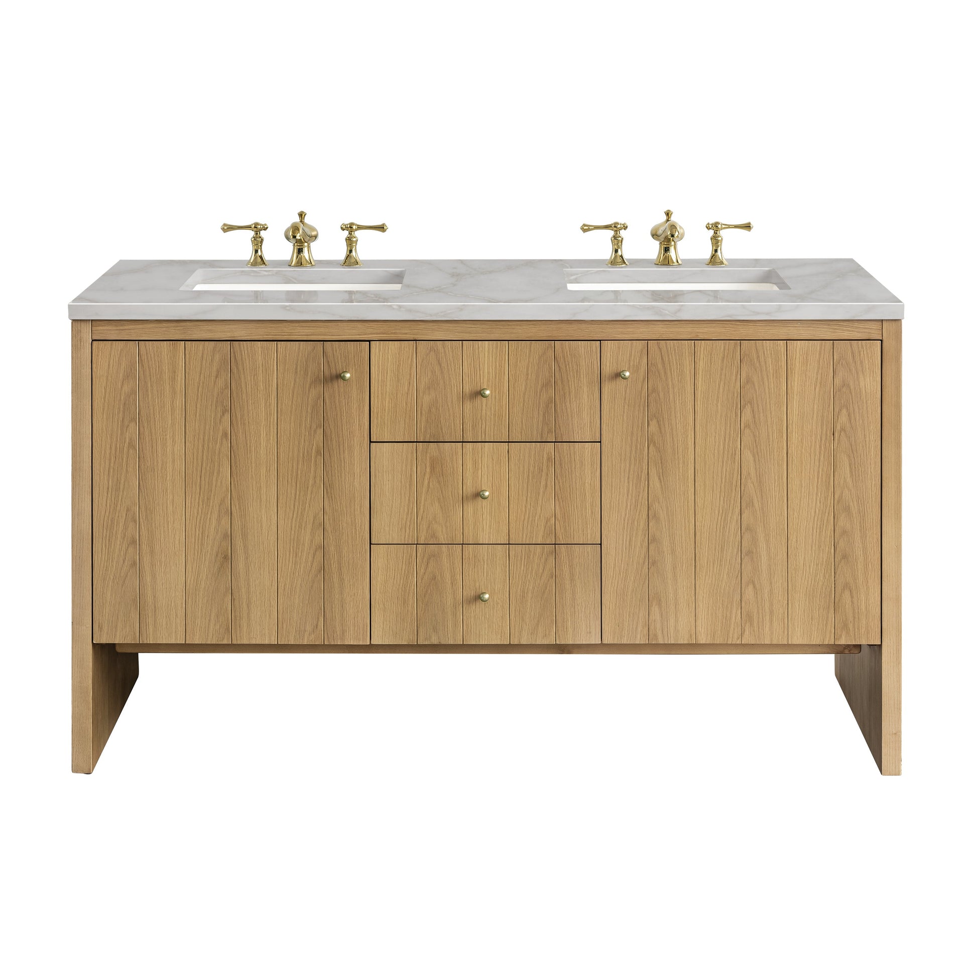 Light Natural Oak / Victorian Silver - 3 Faucet Holes