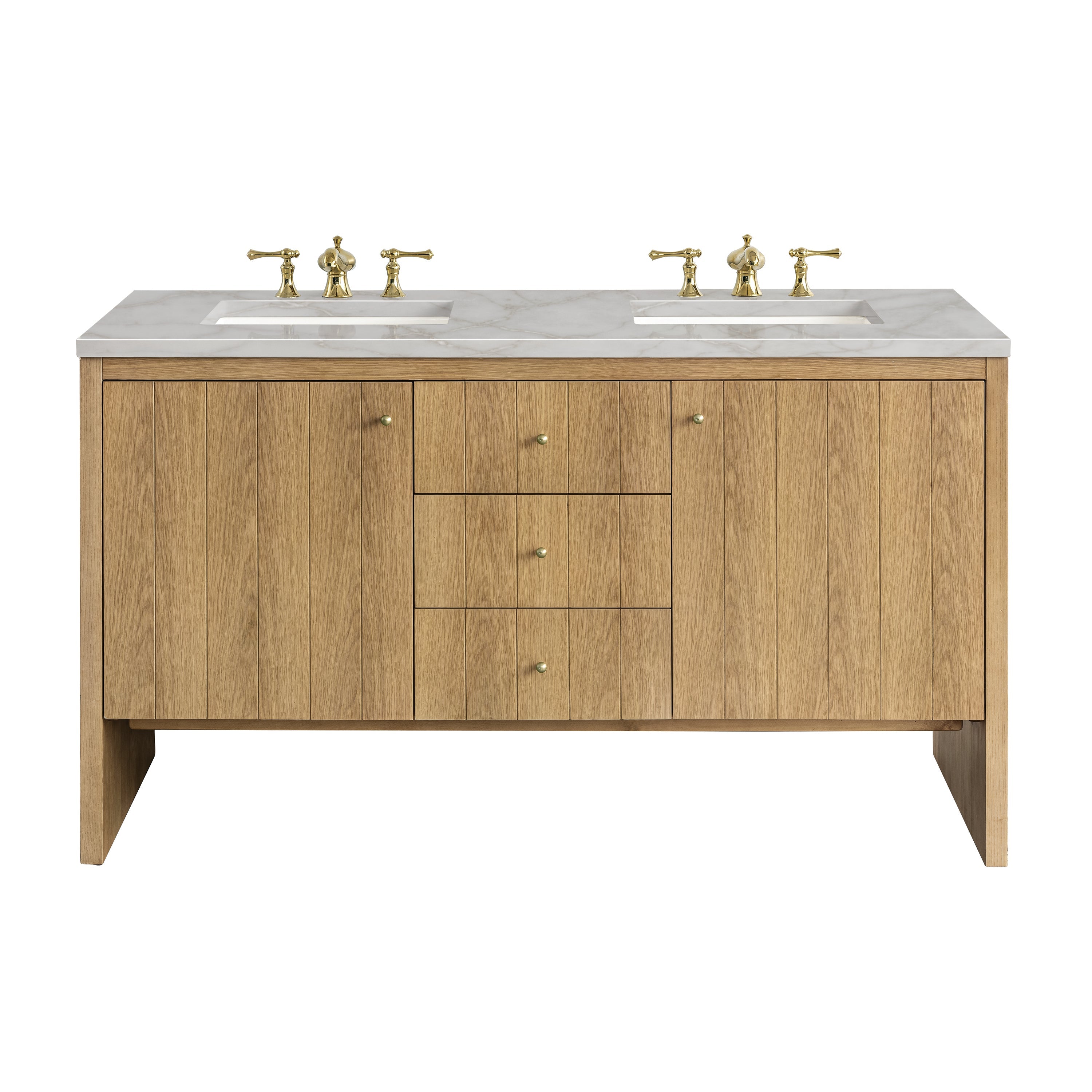 Light Natural Oak / Victorian Silver - 3 Faucet Holes