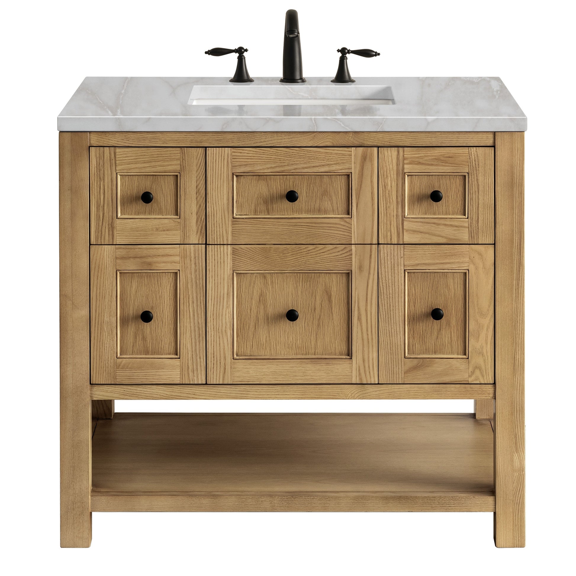 Light Natural Oak / Victorian Silver - 3 Faucet Holes
