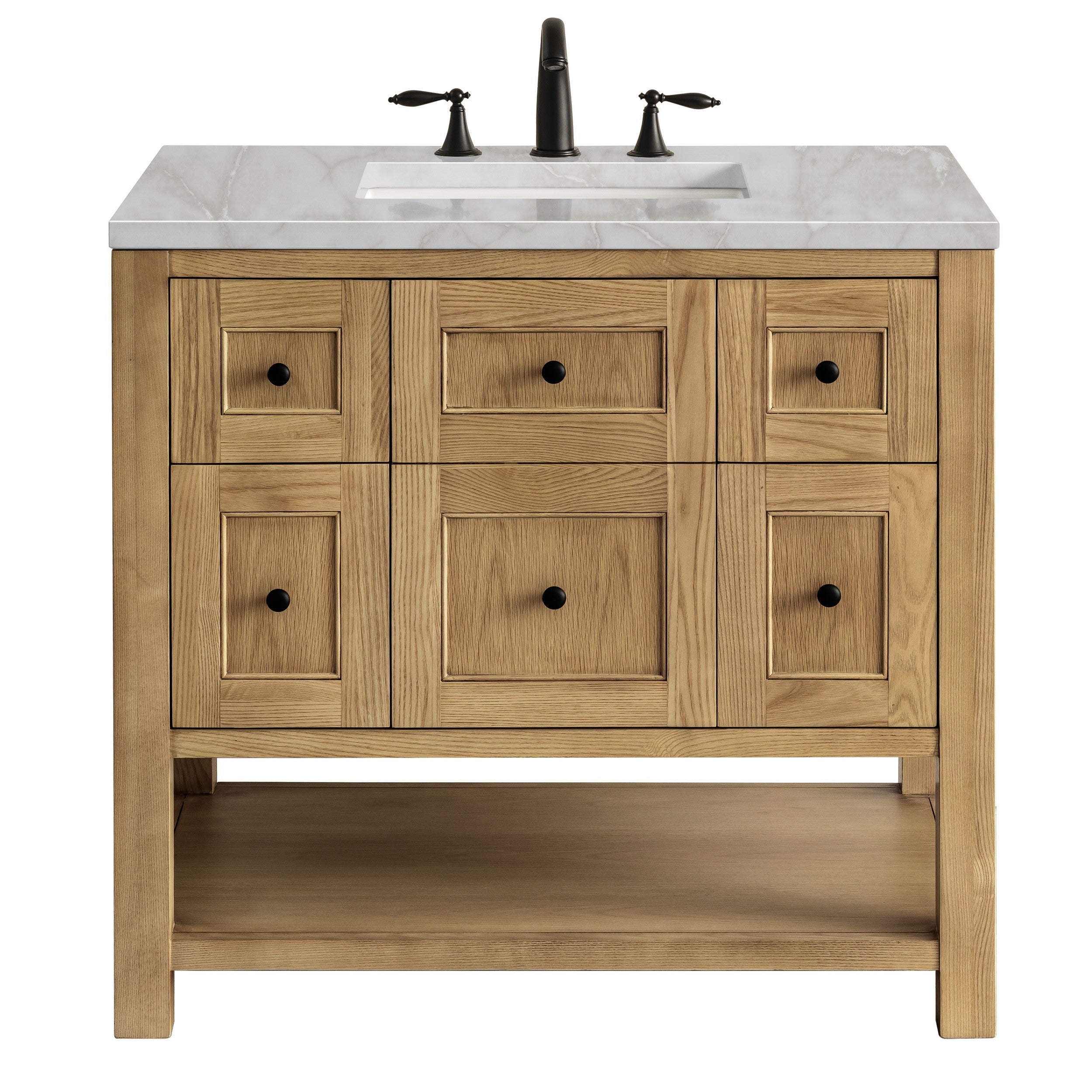 Light Natural Oak / Victorian Silver - 3 Faucet Holes