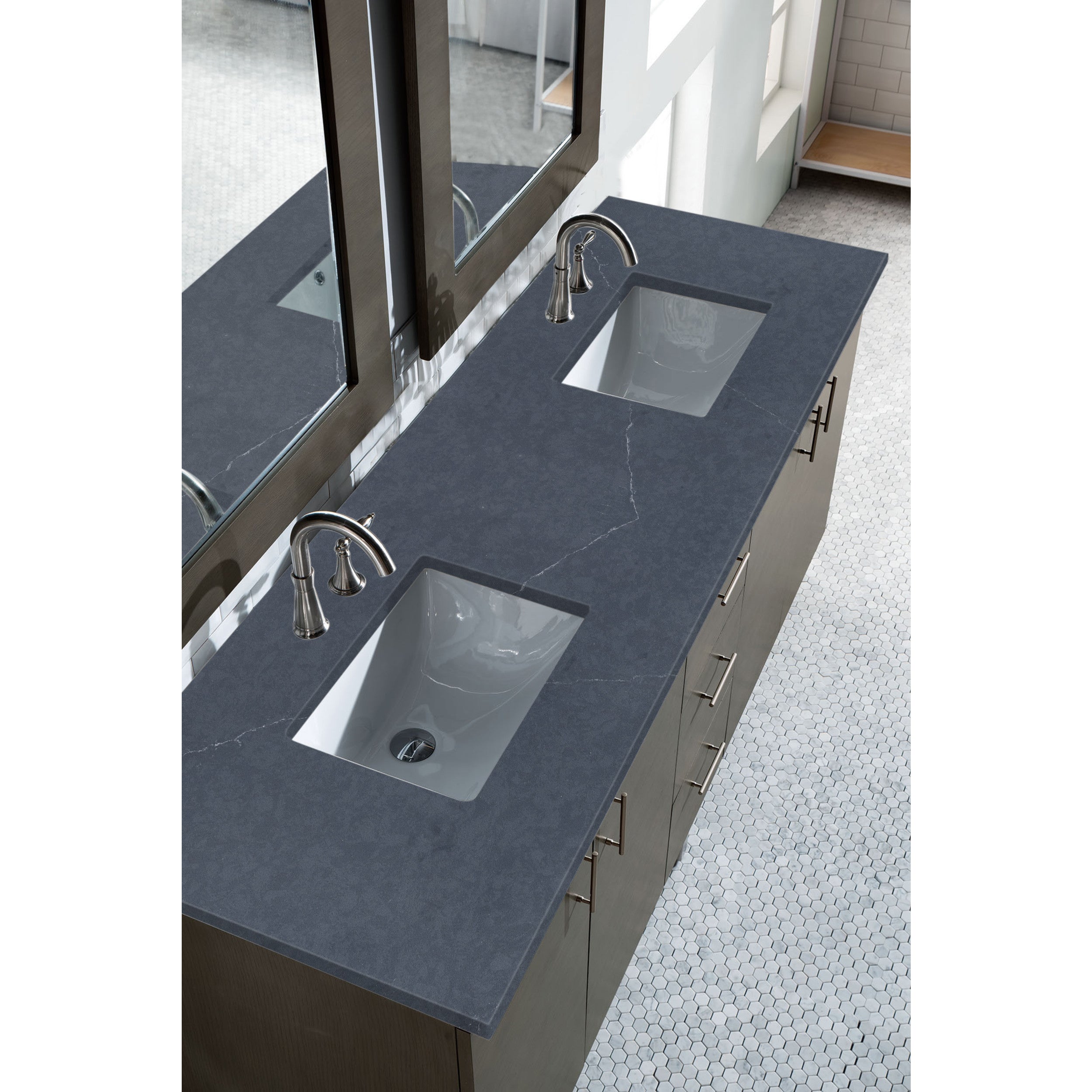 Silver Oak / Charcoal Soapstone - 3 Faucet Holes
