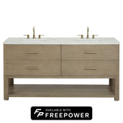 Pebble Oak / Victorian Silver - 3 Faucet Holes