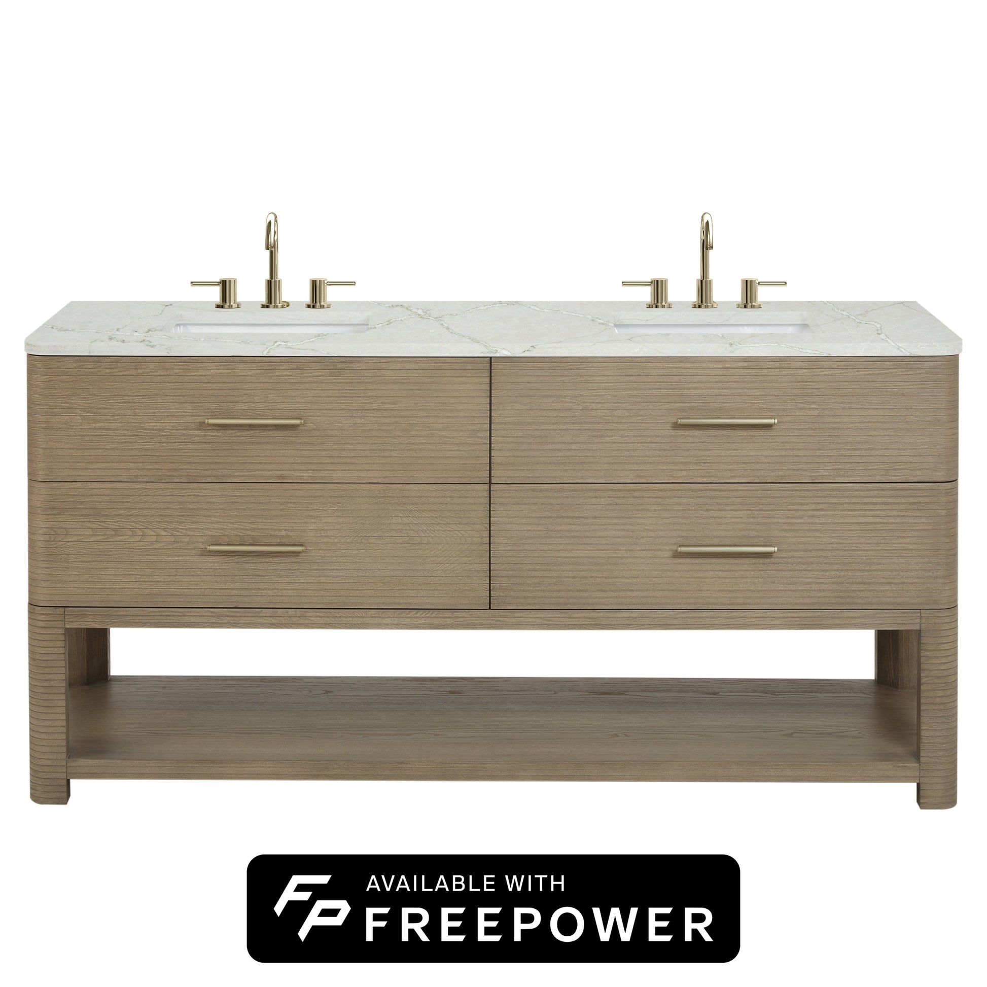 Pebble Oak / Victorian Silver - 3 Faucet Holes