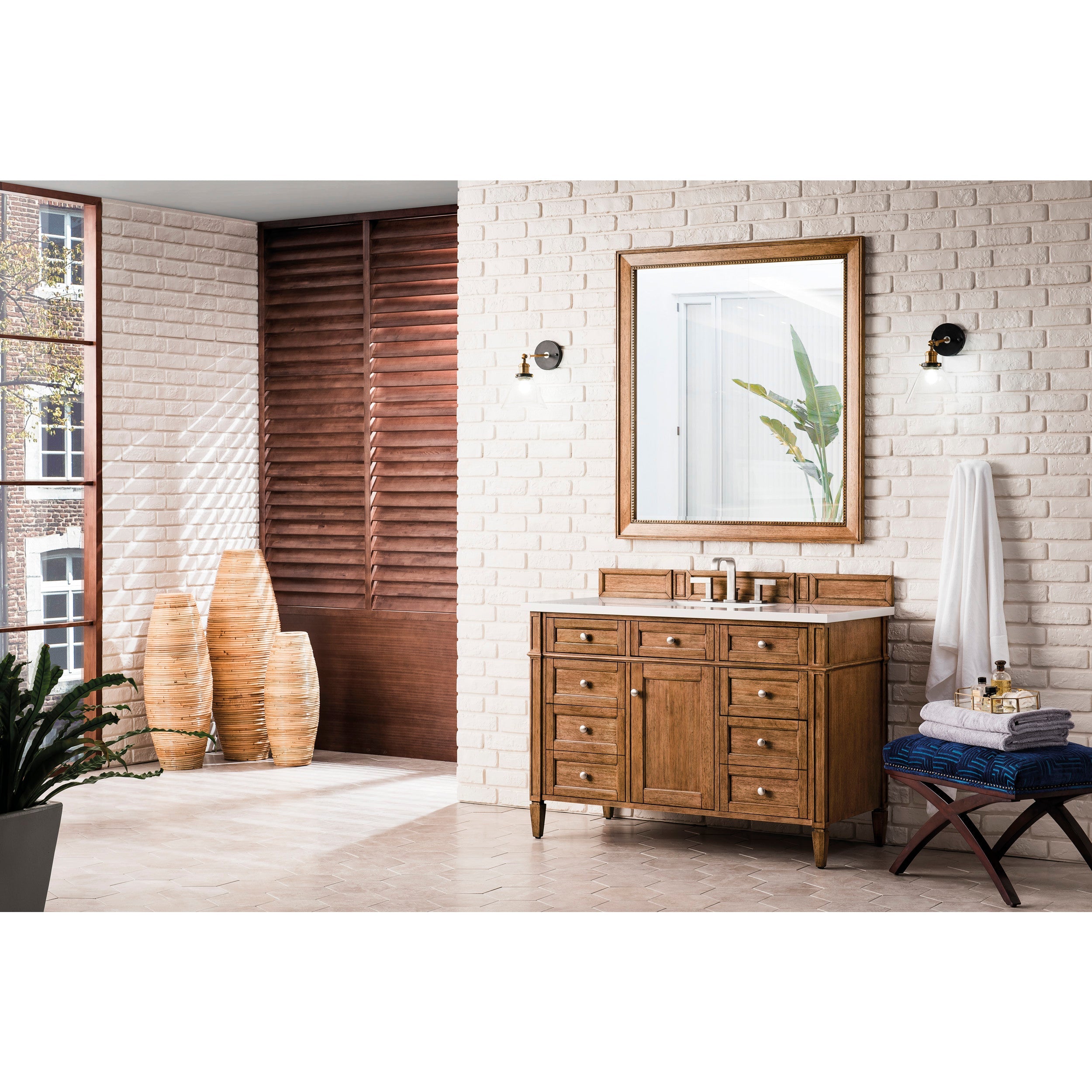 Saddle Brown / White Zeus - 3 Faucet Holes