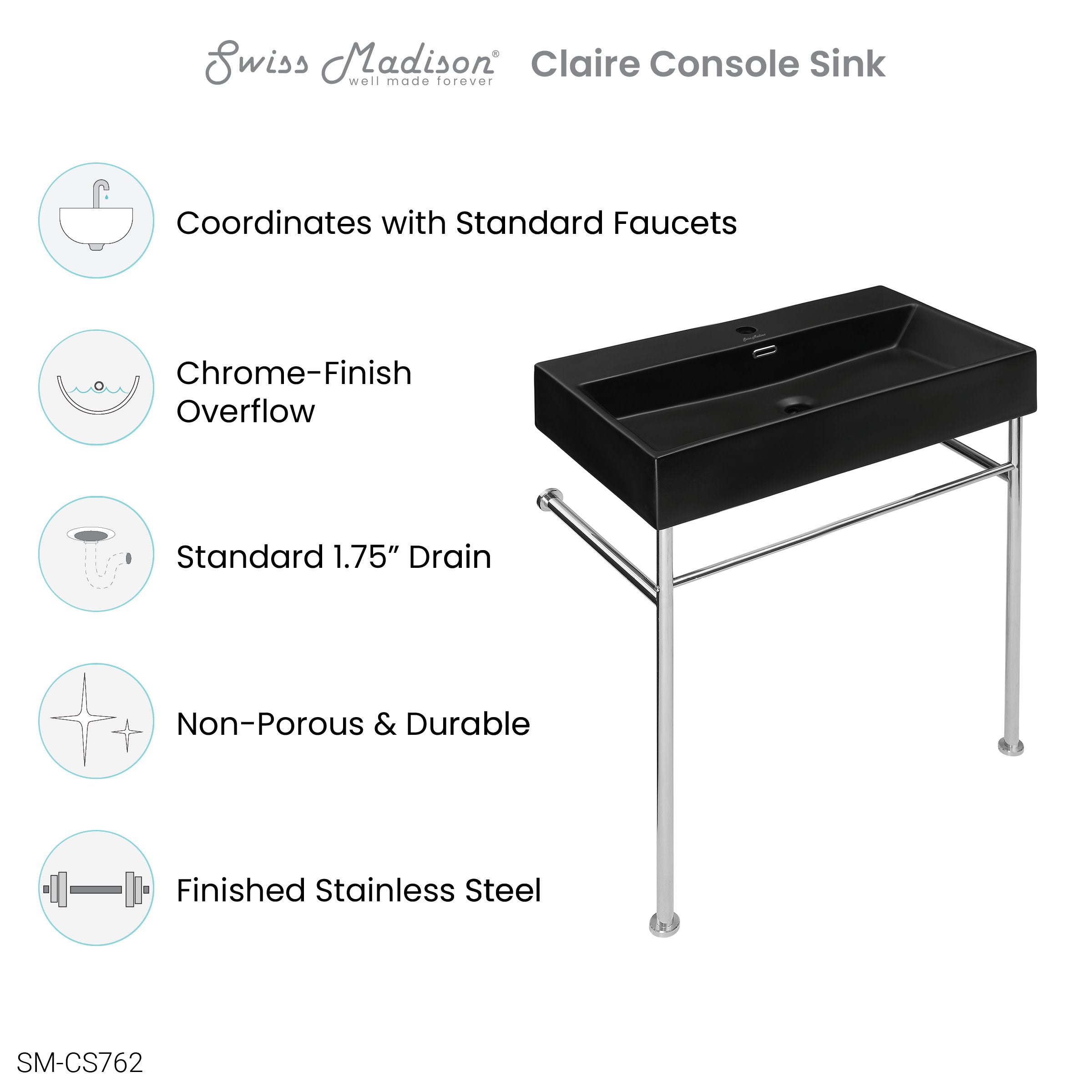 Chrome / Matte Black / 1-Hole