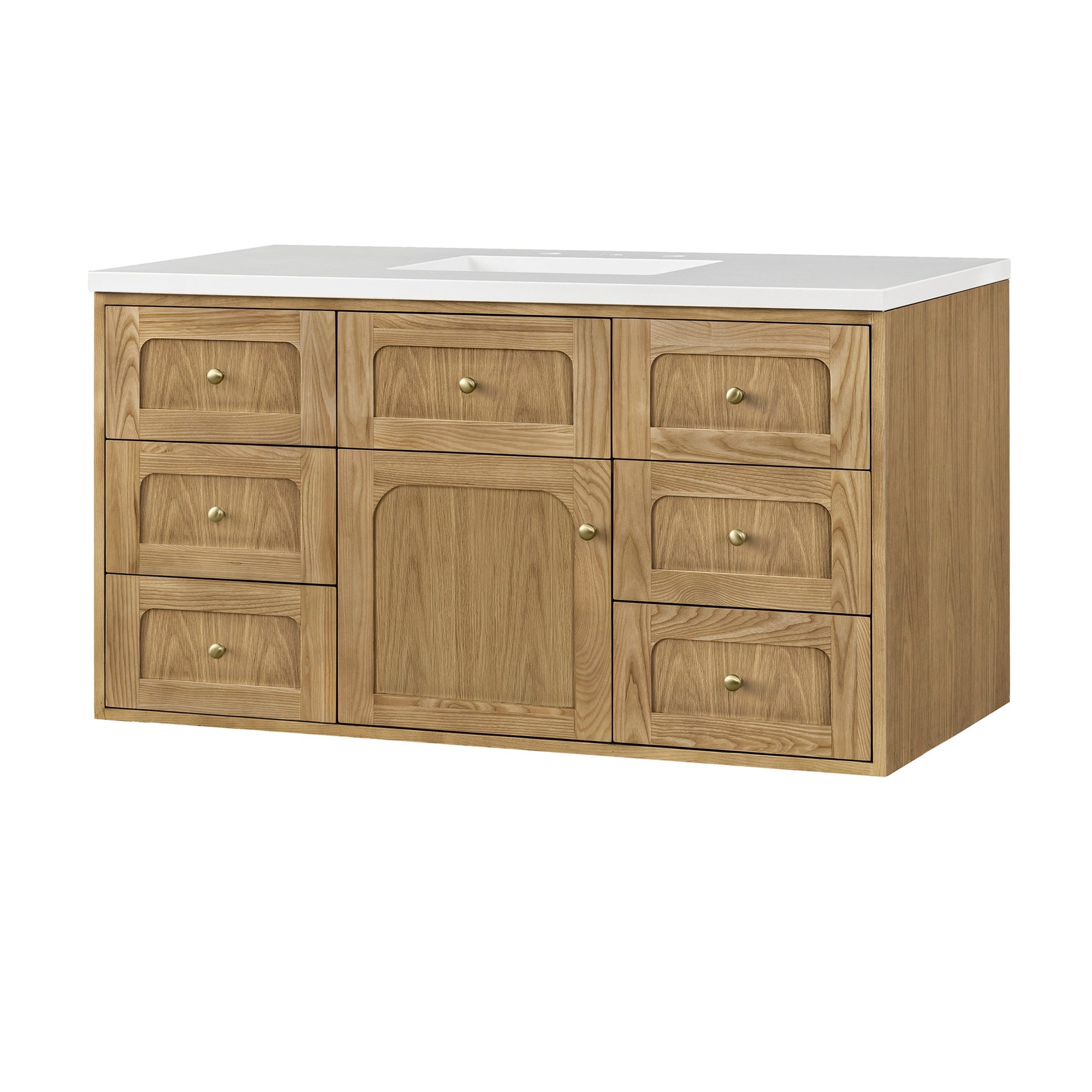 Light Natural Oak / White Zeus - 3 Faucet Holes