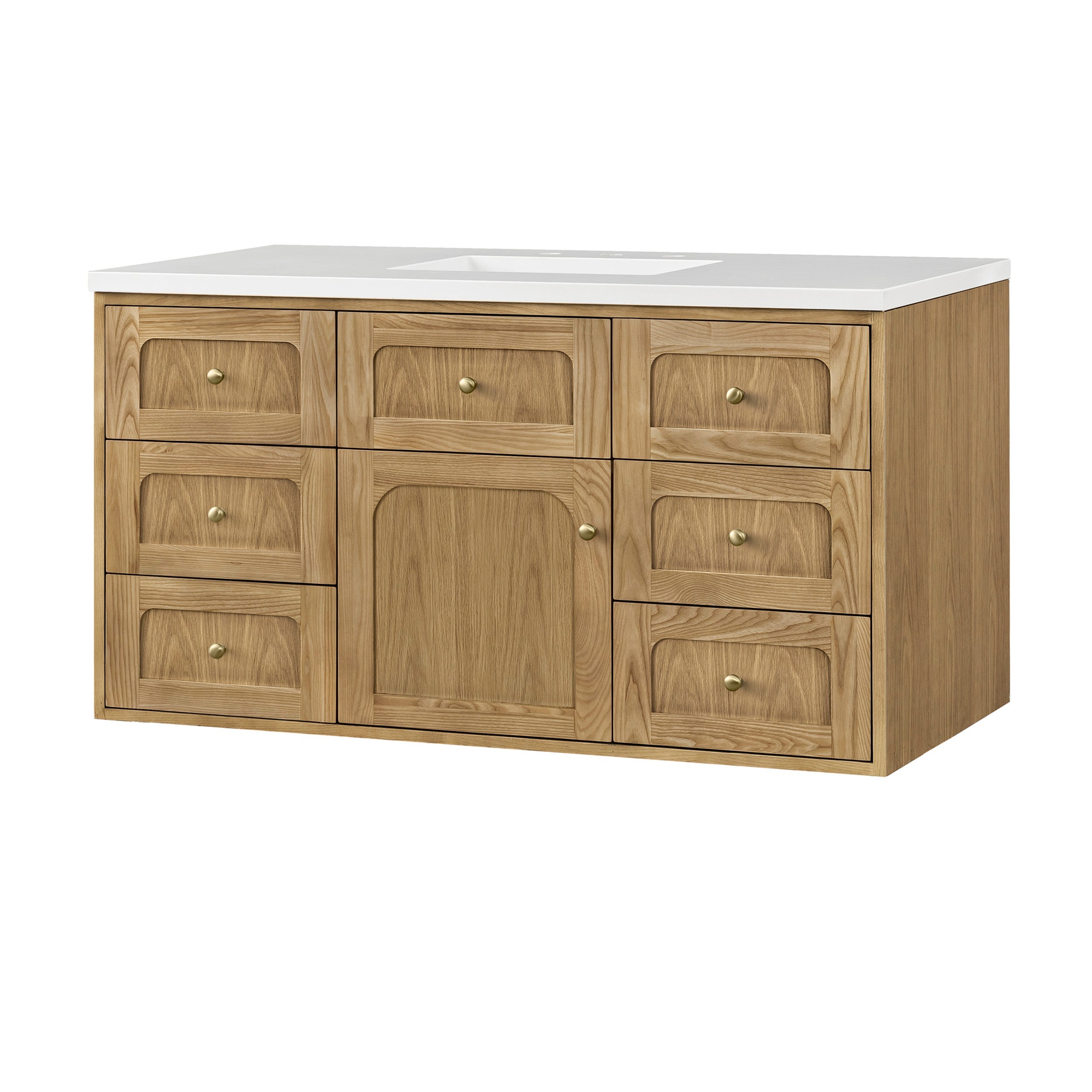 Light Natural Oak / White Zeus - 3 Faucet Holes