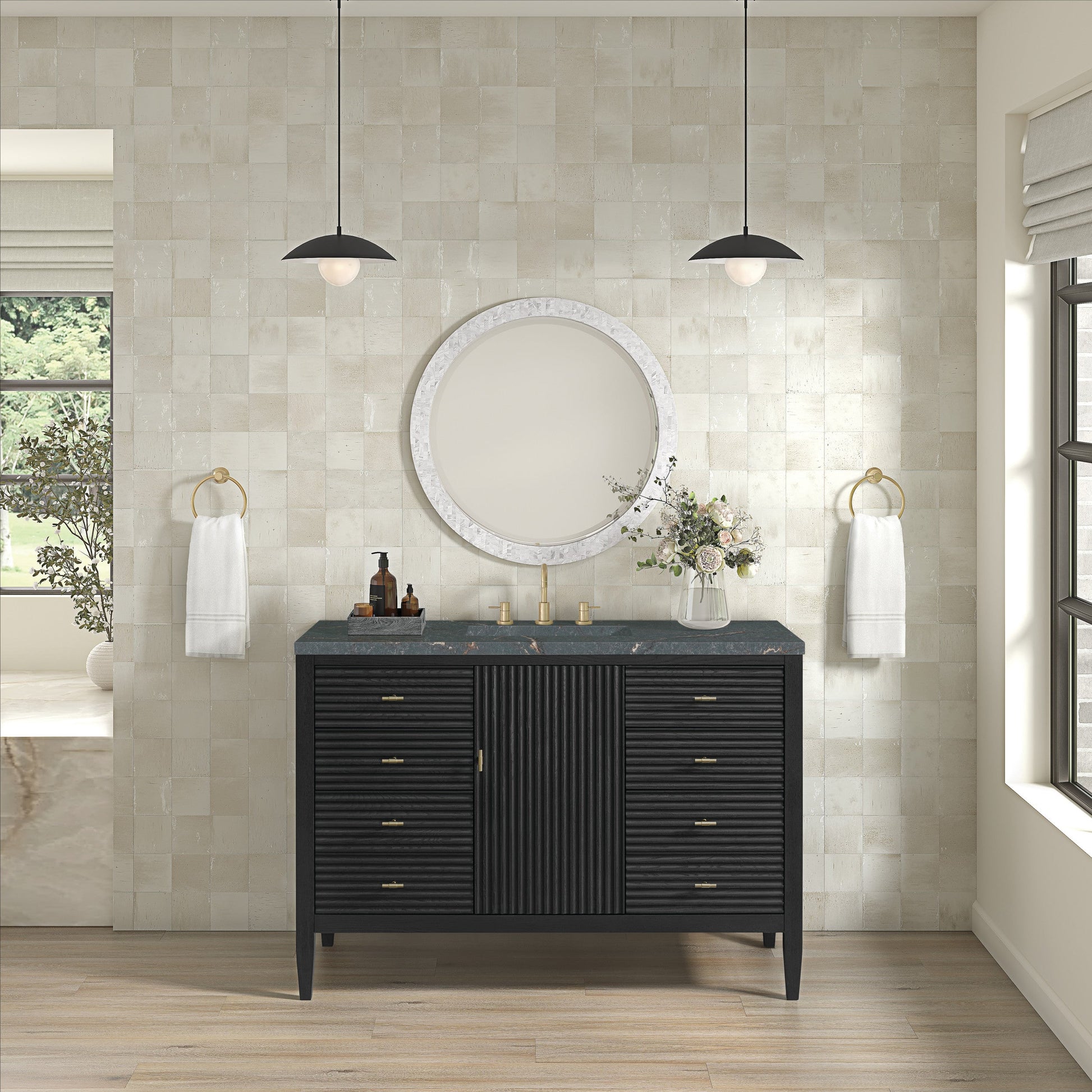 Carbon Oak / Parisien Bleu - 3 Faucet Holes