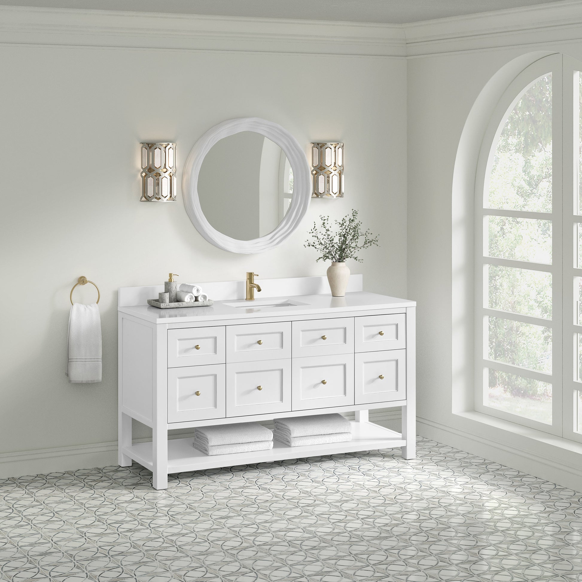 Bright White / White Zeus - 1 Faucet Hole