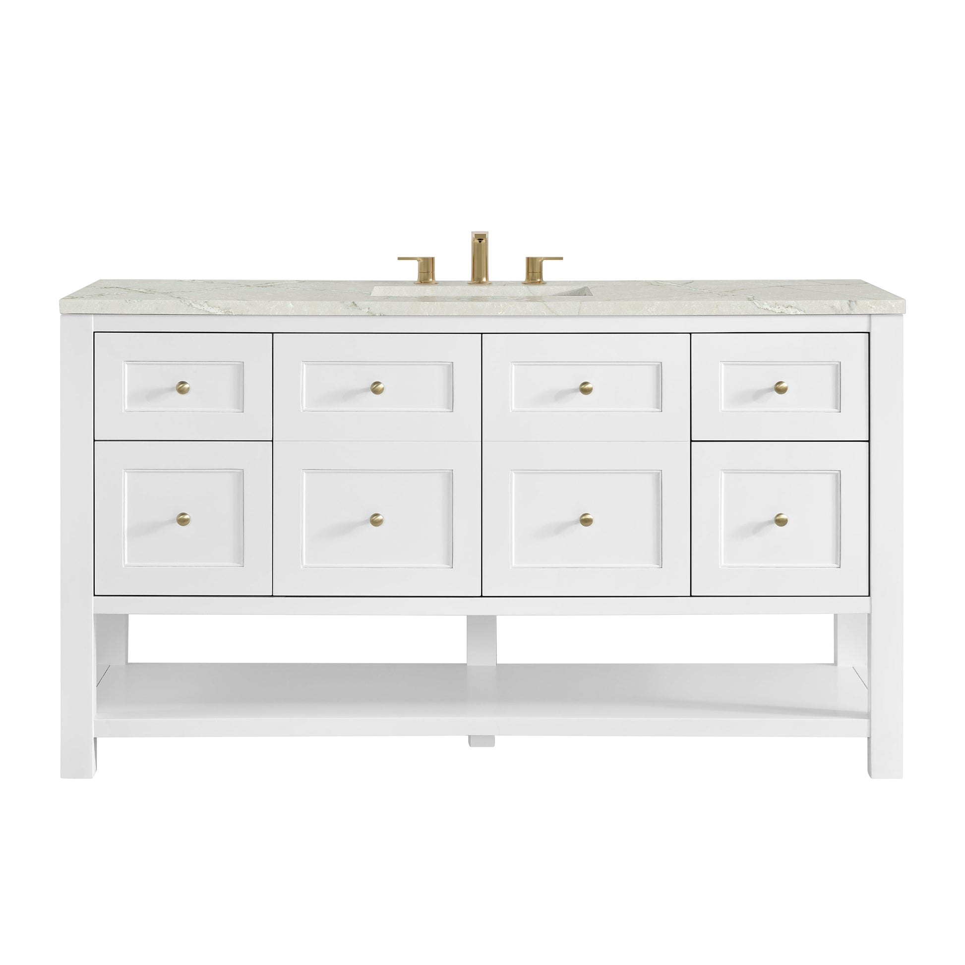 Bright White / Victorian Silver - 3 Faucet Holes