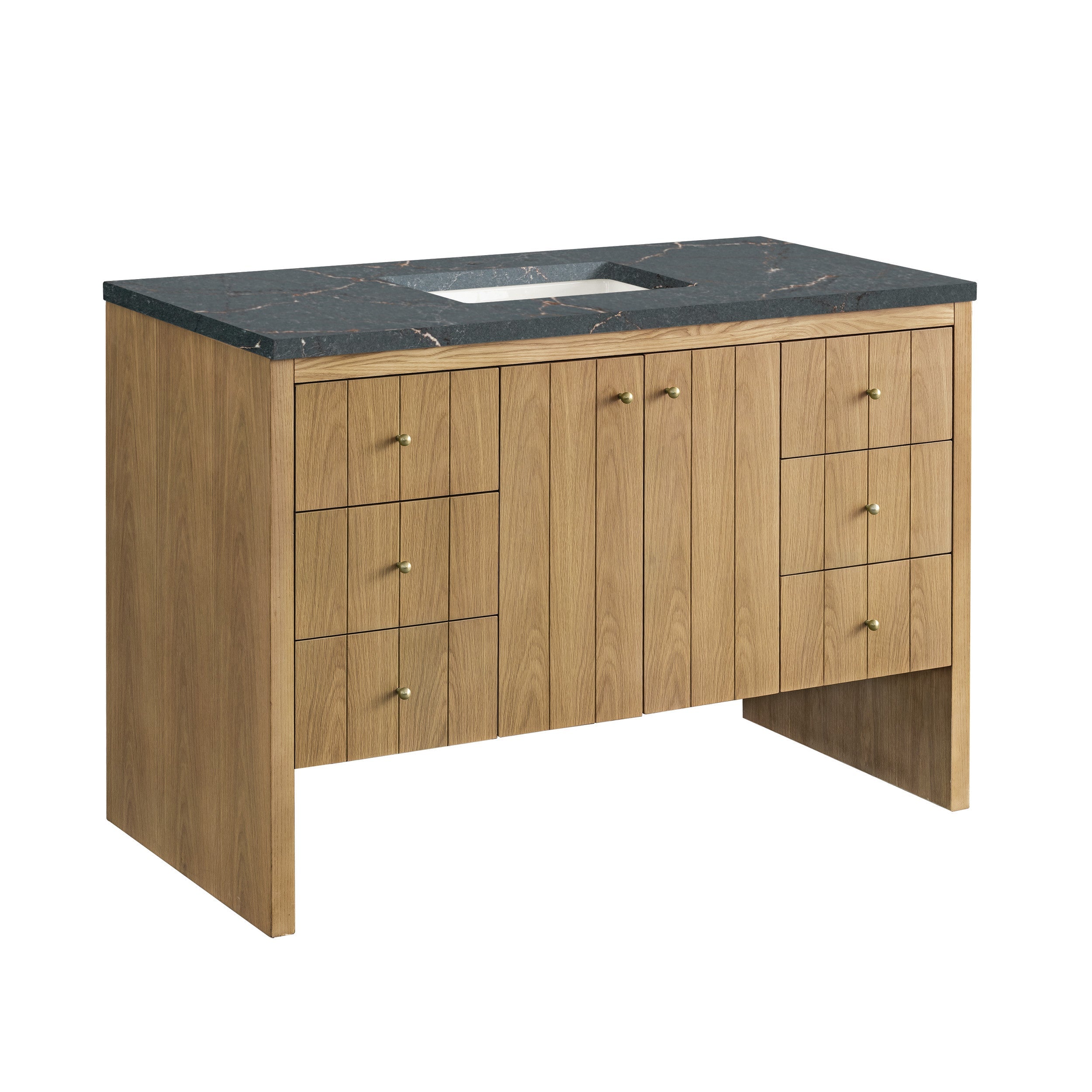 Light Natural Oak / Parisien Bleu - 3 Faucet Holes
