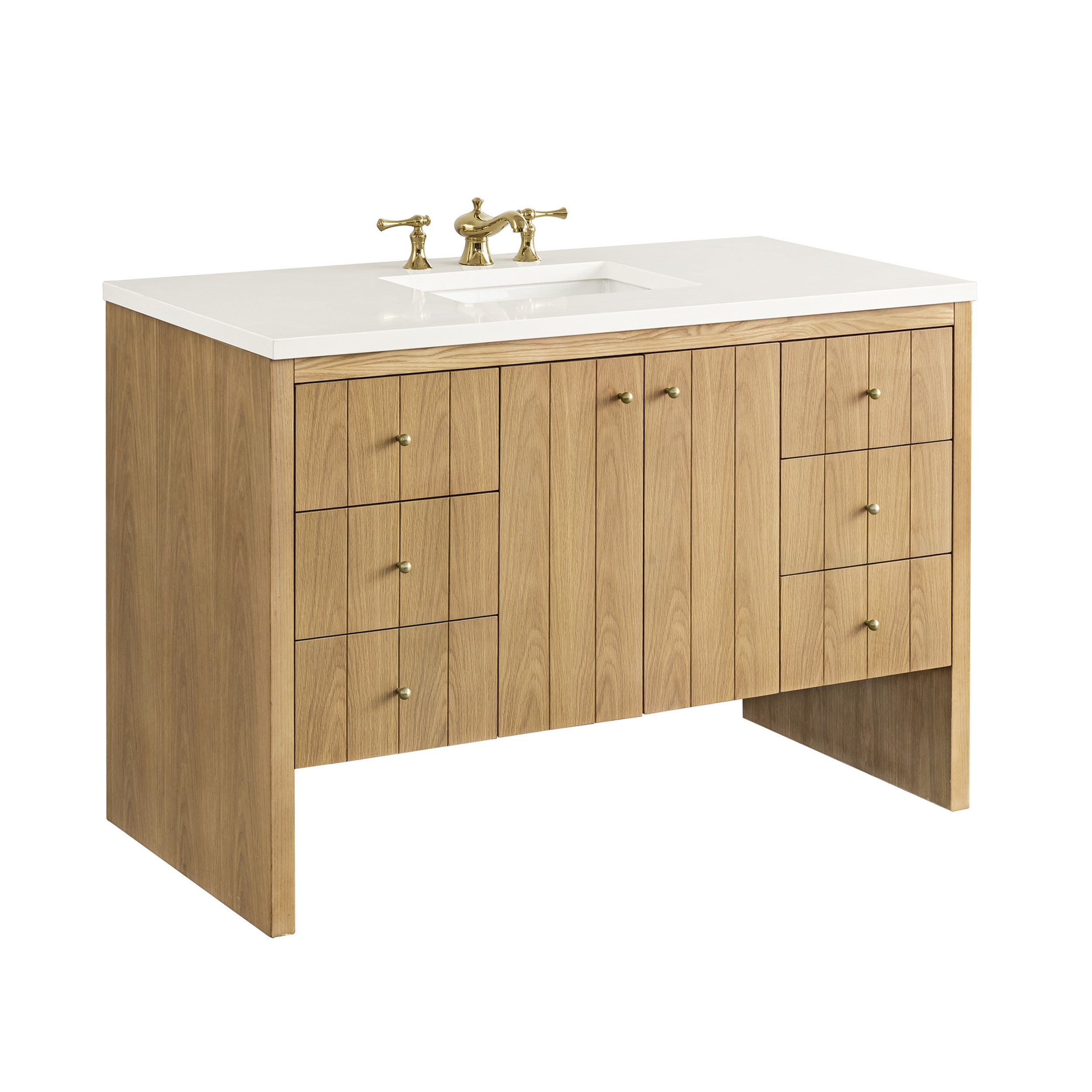 Light Natural Oak / White Zeus - 3 Faucet Holes