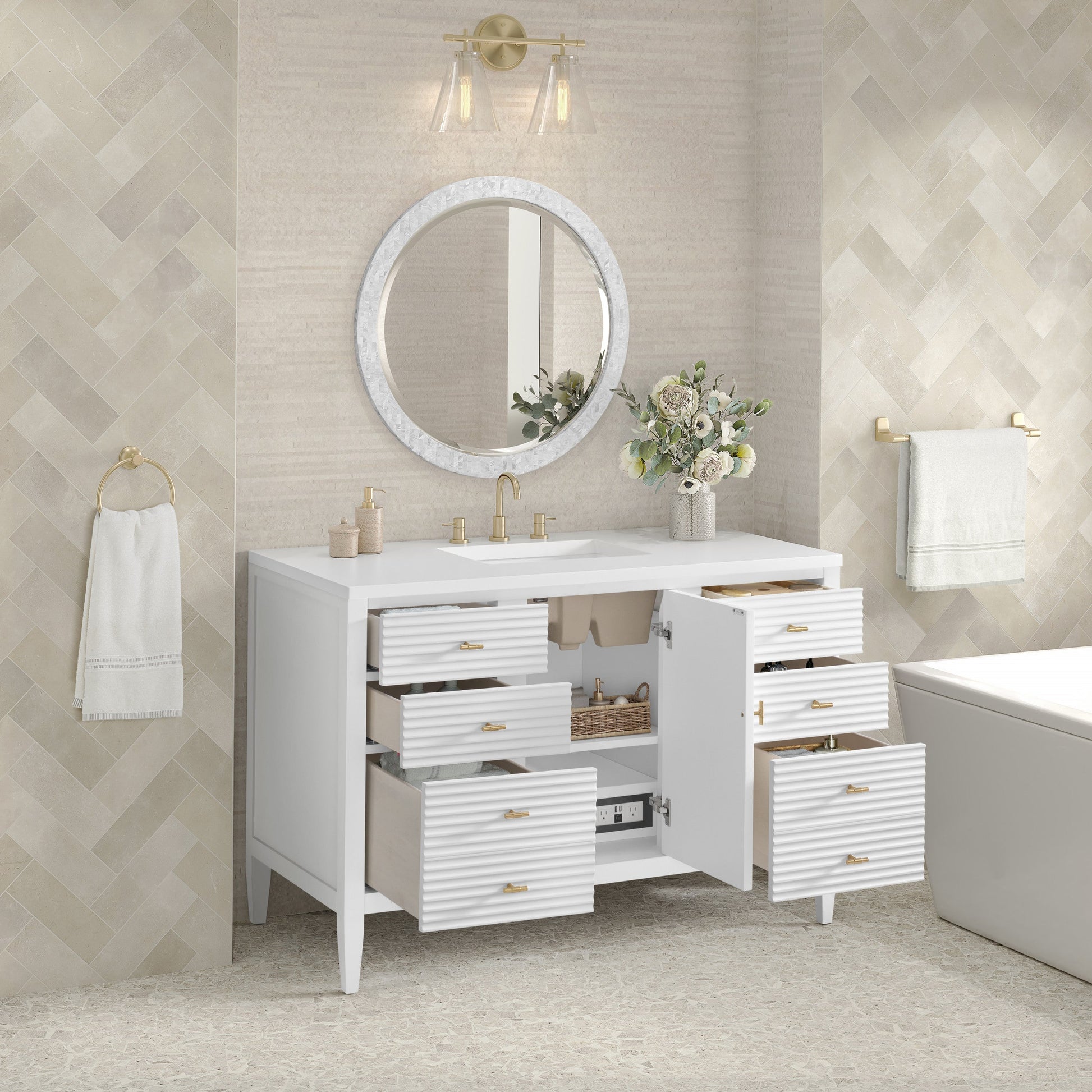 Bright White / White Zeus - 3 Faucet Holes